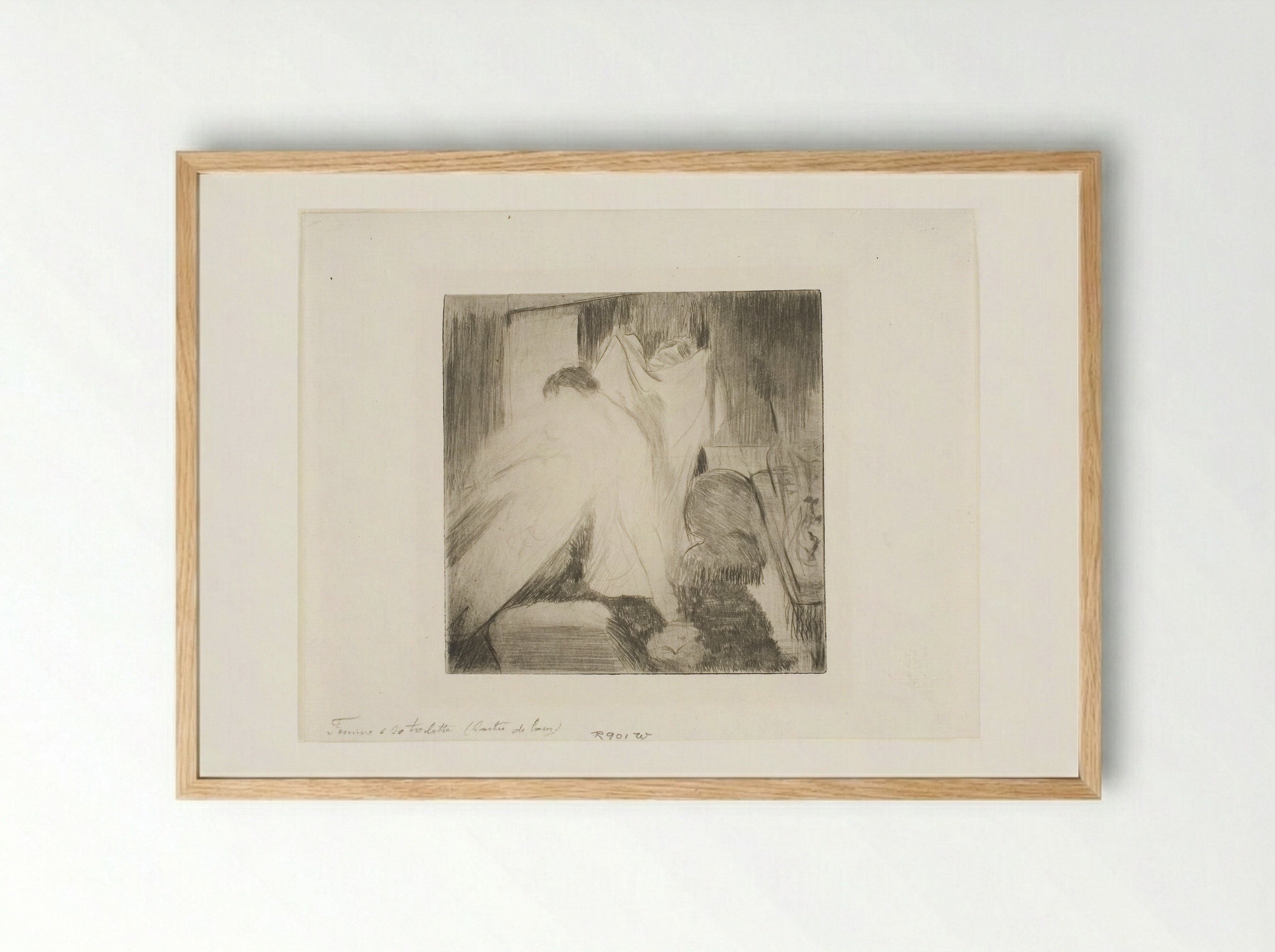 Leaving the Bath - Edgar Degas - Framed Print Wood