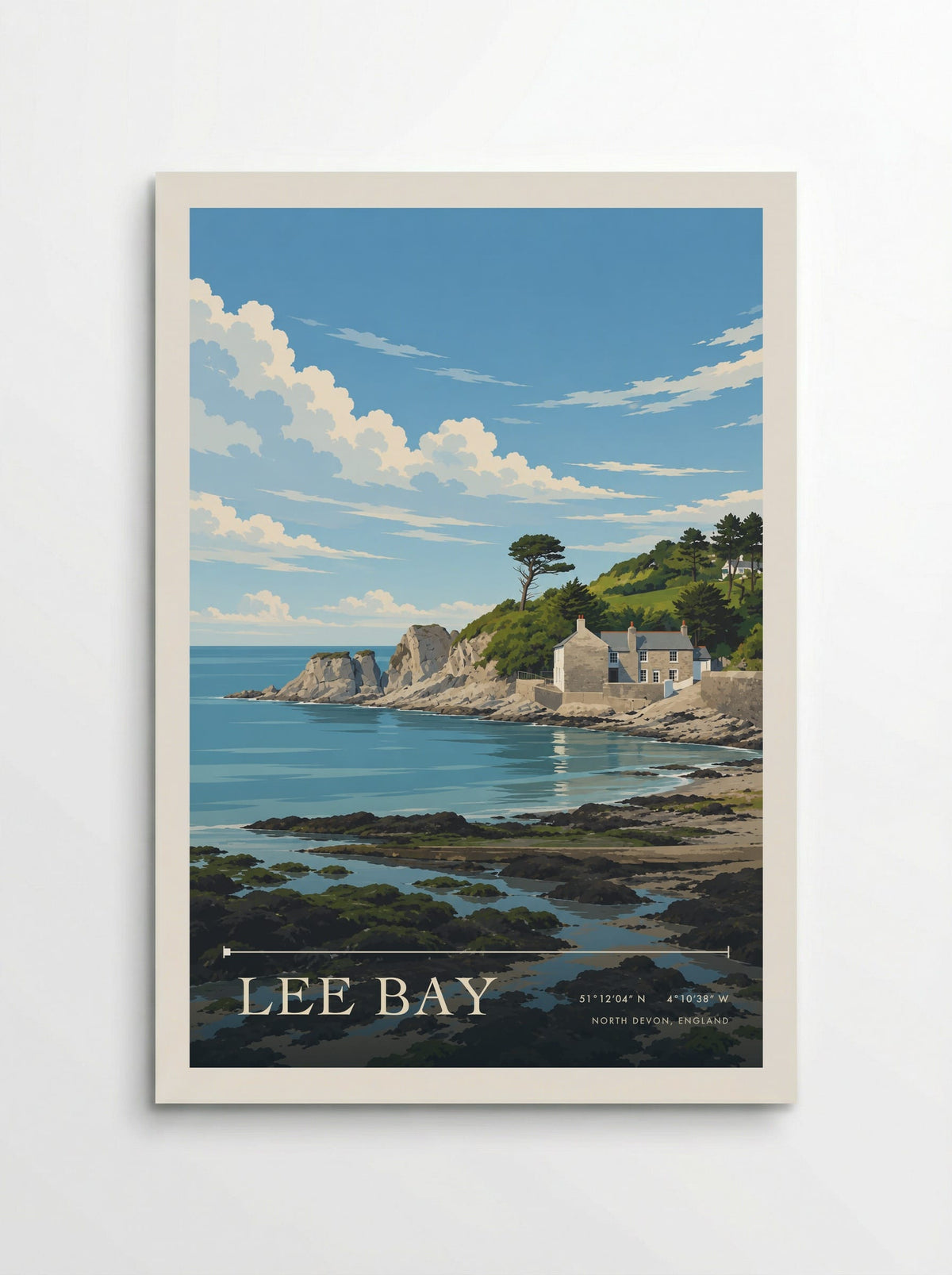 Lee Bay, North Devon, England | Travel Poster - Poster