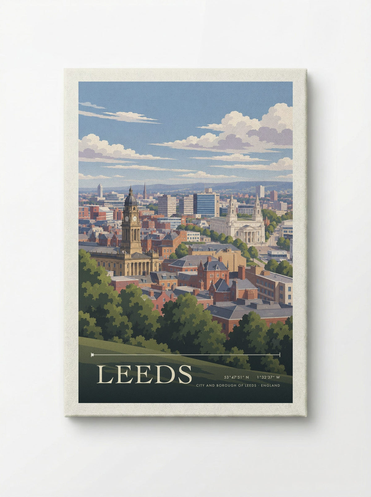 Leeds, City and Borough of Leeds | Travel Poster - Canvas