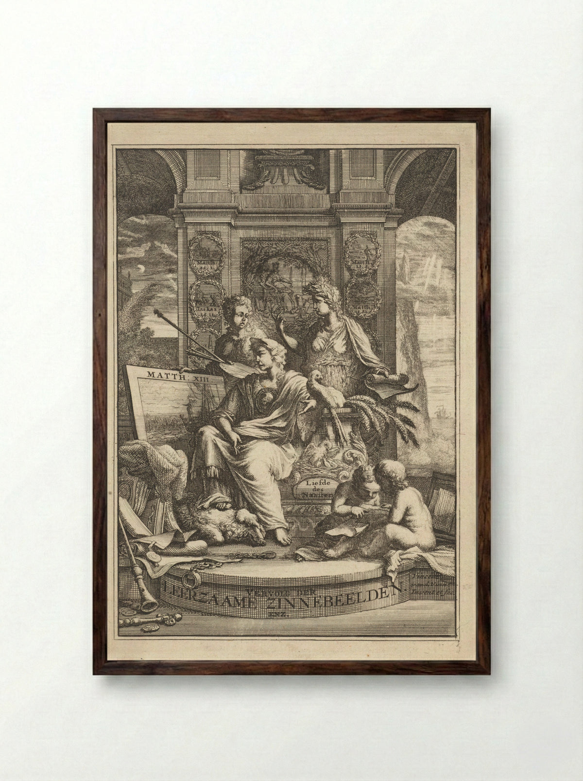 Leerzaamheid op een troon - Jan Bosch - Framed Print Dark Wood