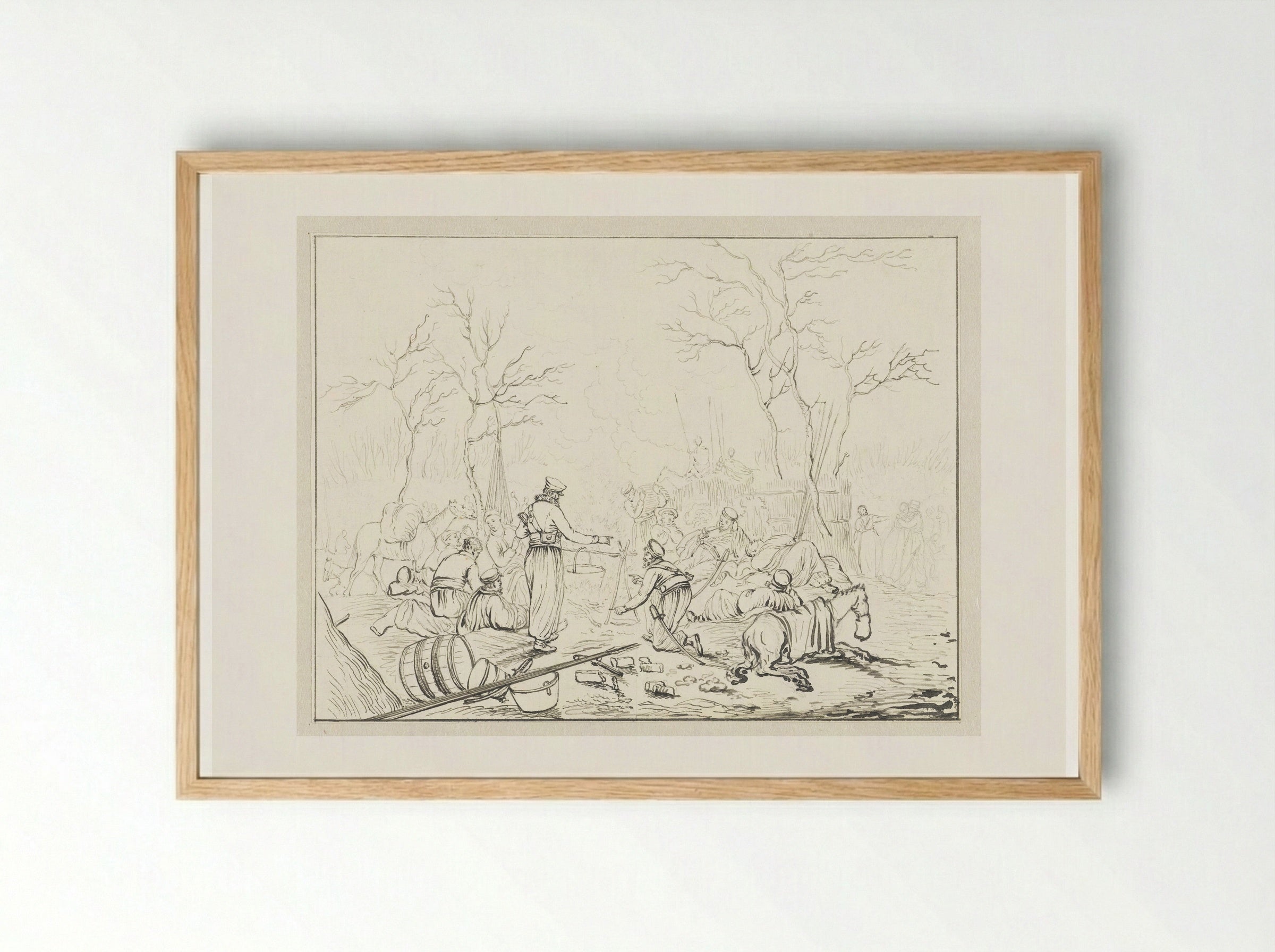 Legerkamp (Military Encampment) - Pieter Bartholomeusz. Barbiers - Framed Print Wood