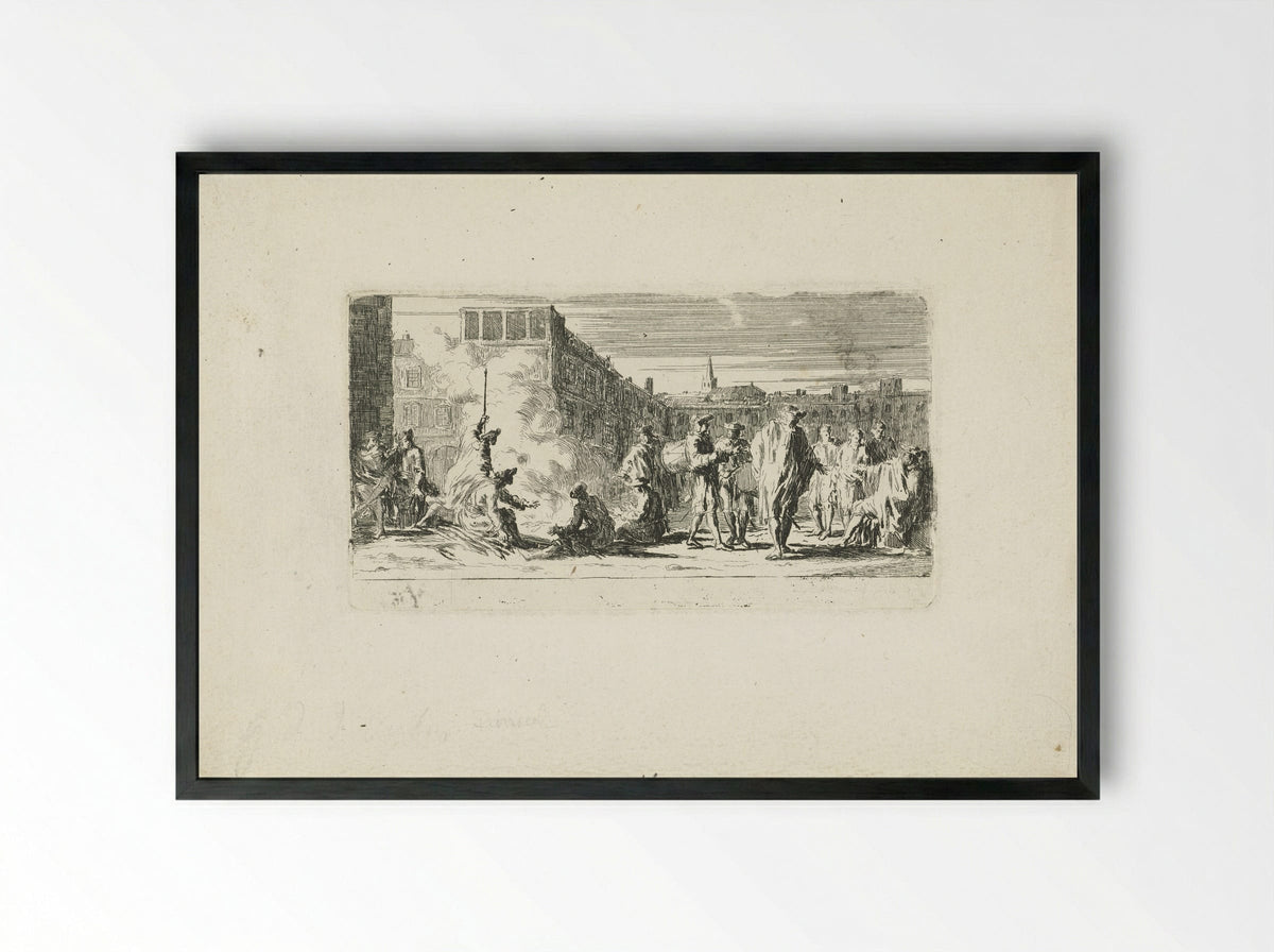 Legerplaats (Military Encampment) - Joseph Parrocel - Framed Print Black