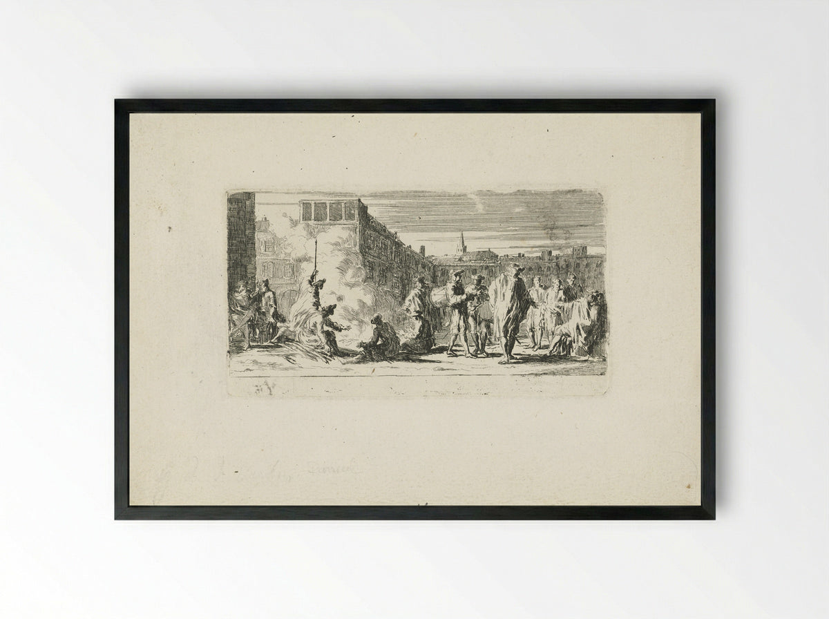 Legerplaats (Military Encampment) - Joseph Parrocel - Framed Print Black