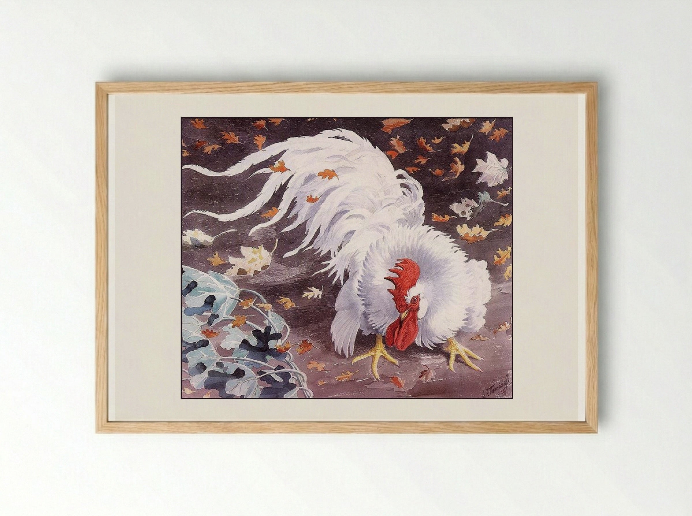 Leghorn Cockerel - Charles Tunnicliffe - Framed Print Wood