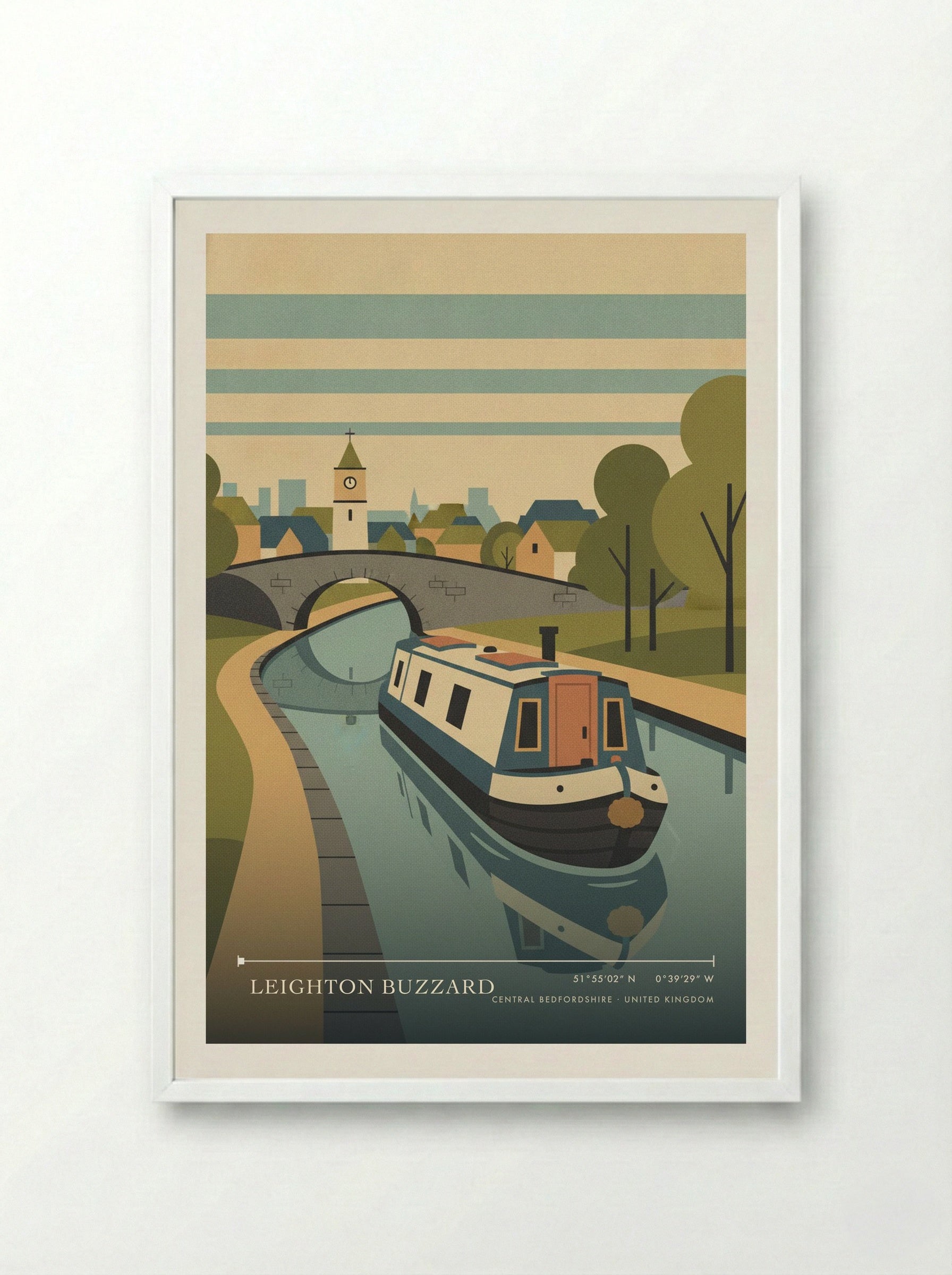 Leighton Buzzard Central Bedfordshire United Kingdom Travel Poster - Framed Print White