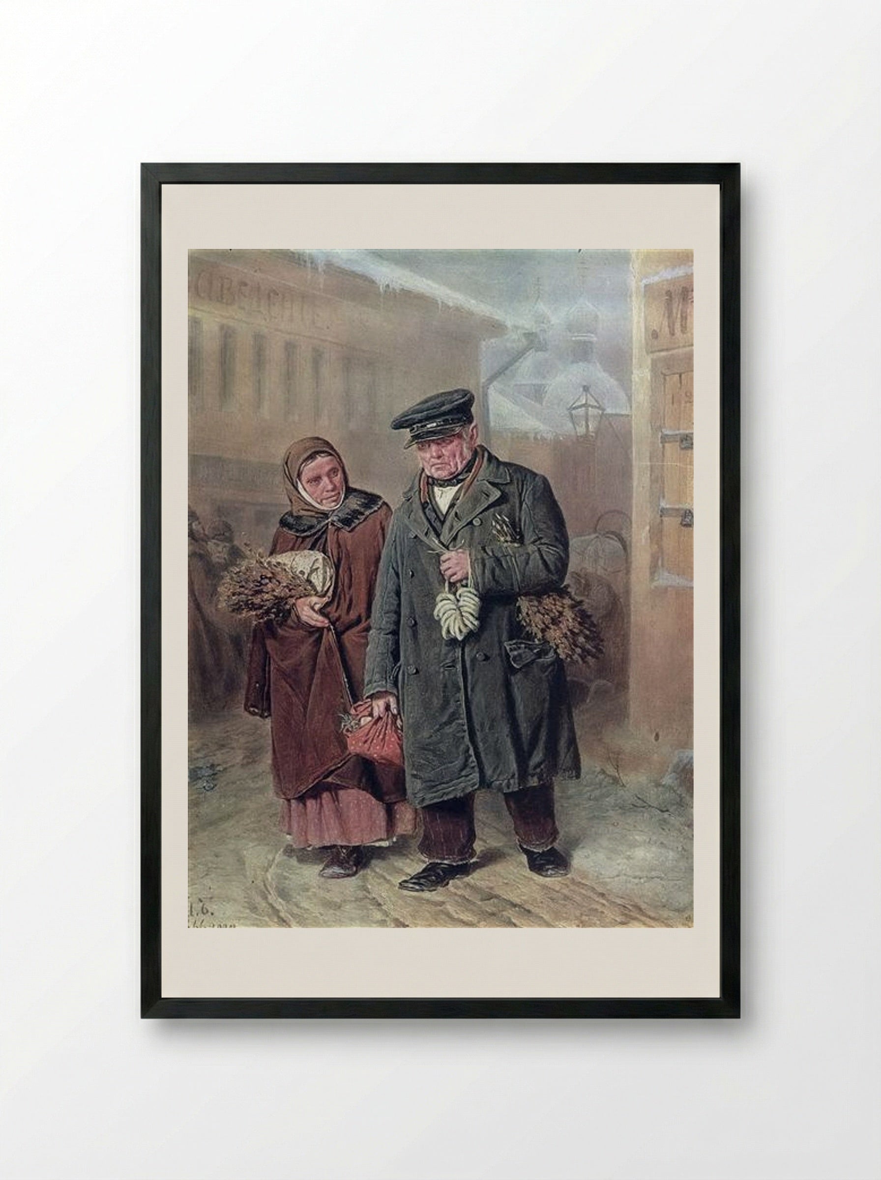 Lent Monday - Vasily Perov - Framed Print Black