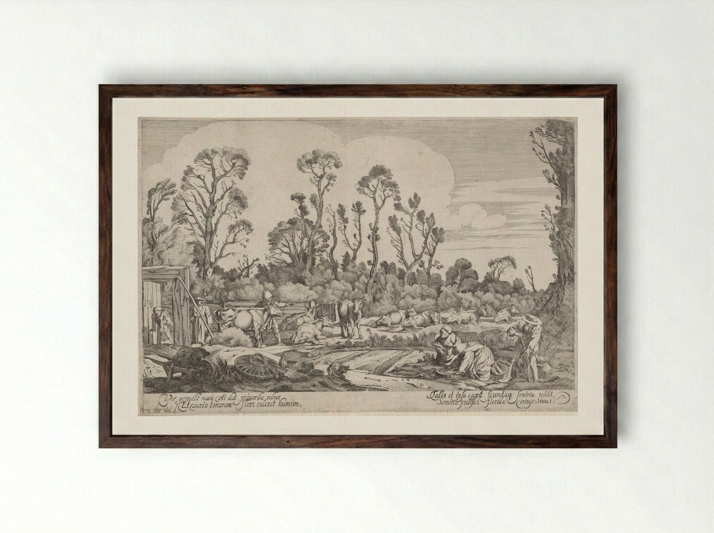 Lente (Spring) - Gillis van Scheyndel (I) - Framed Print Dark Wood