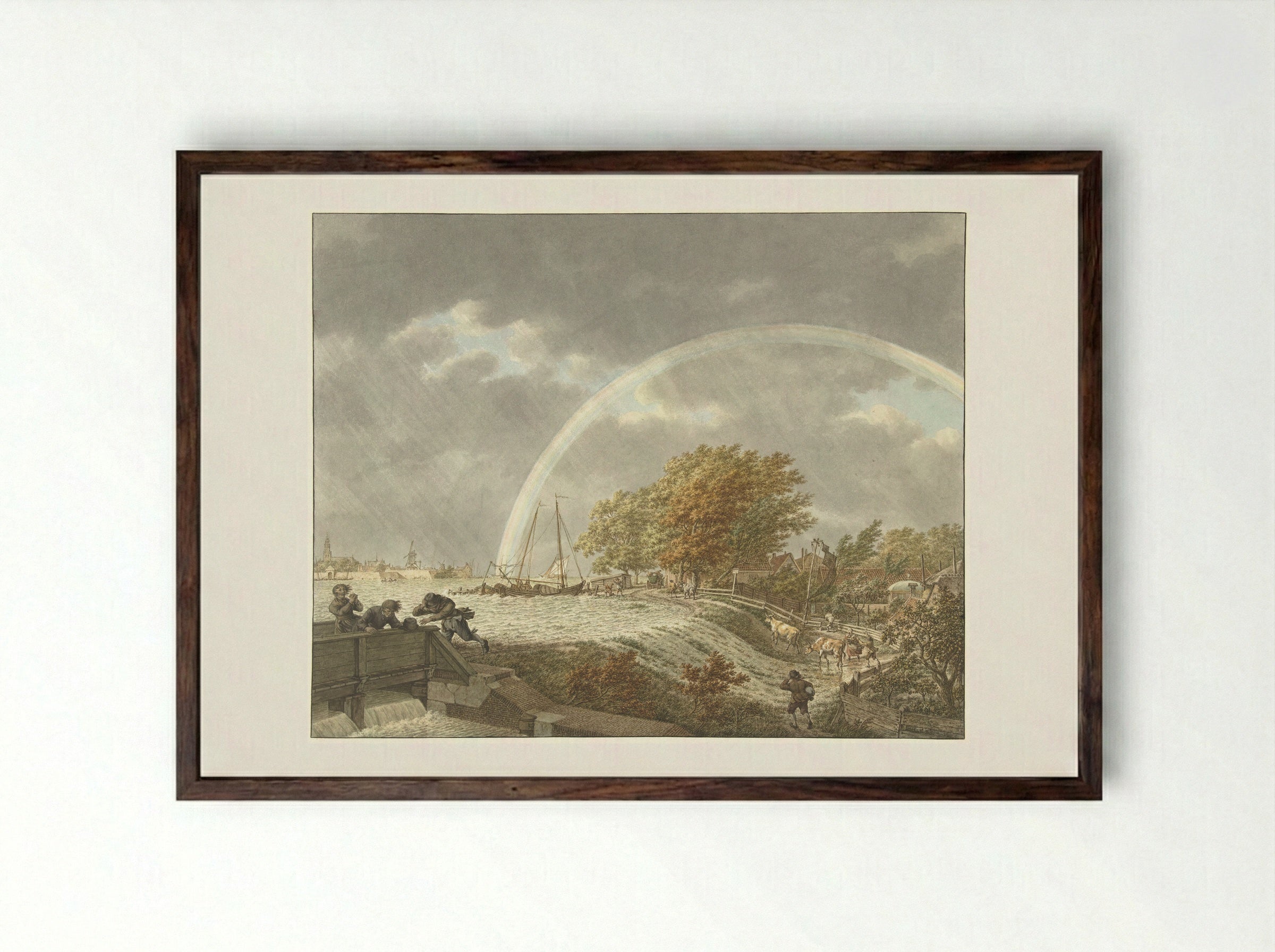 Lente, morgen en aarde - Jacob Cats - Framed Print Dark Wood