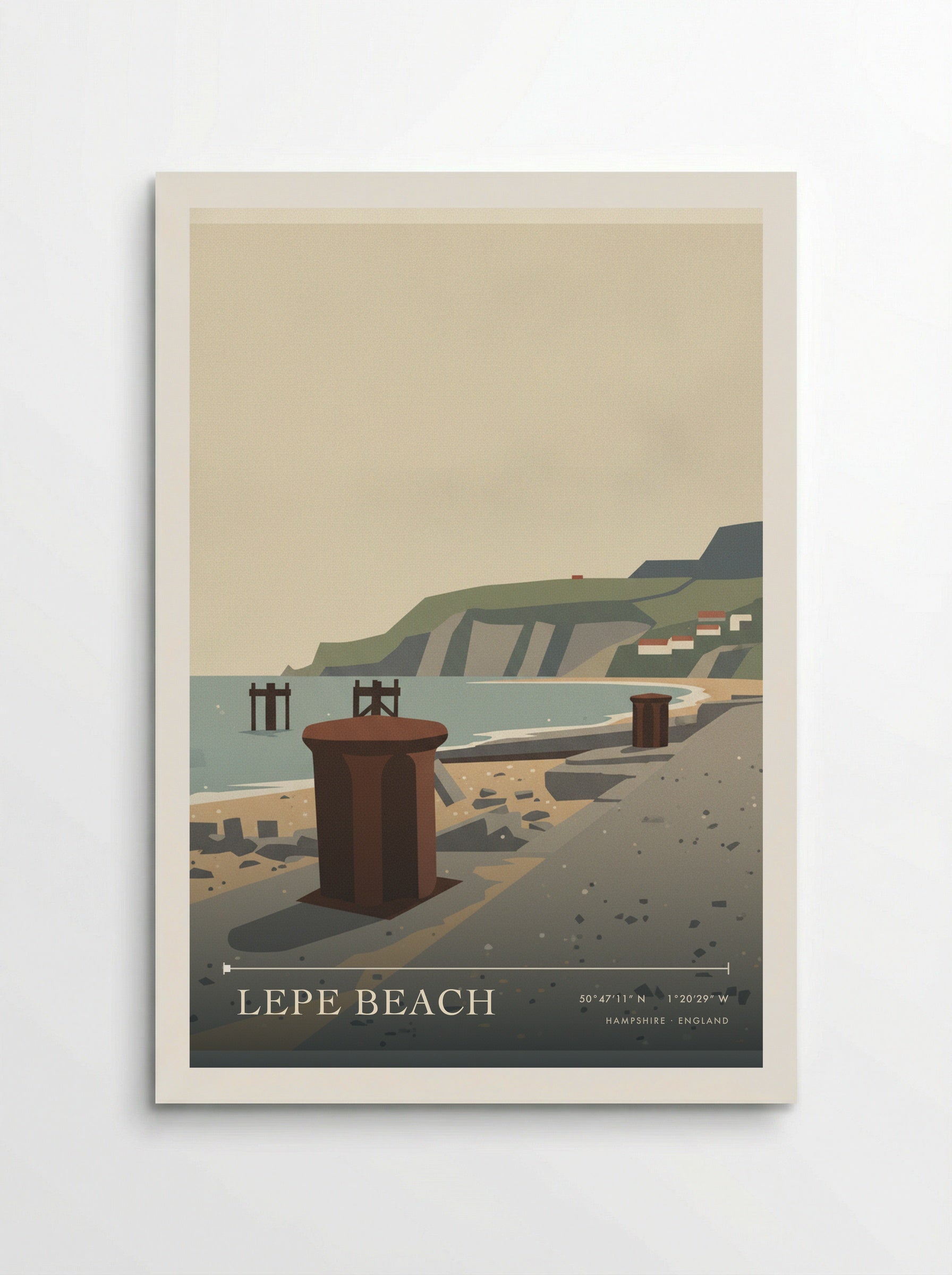 Lepe Beach Hampshire England Travel Poster - Poster