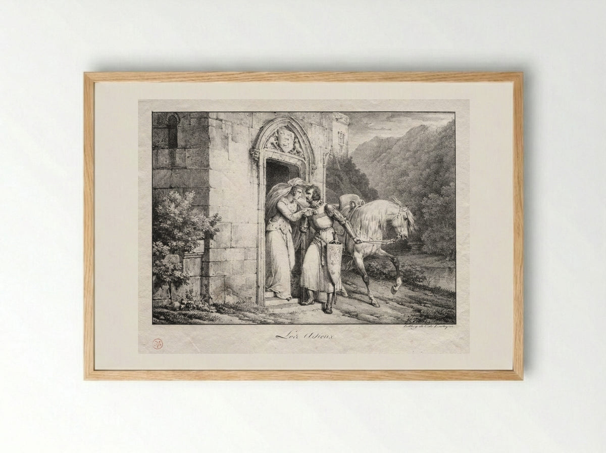 Les Adieux - Horace Vernet - Framed Print Wood