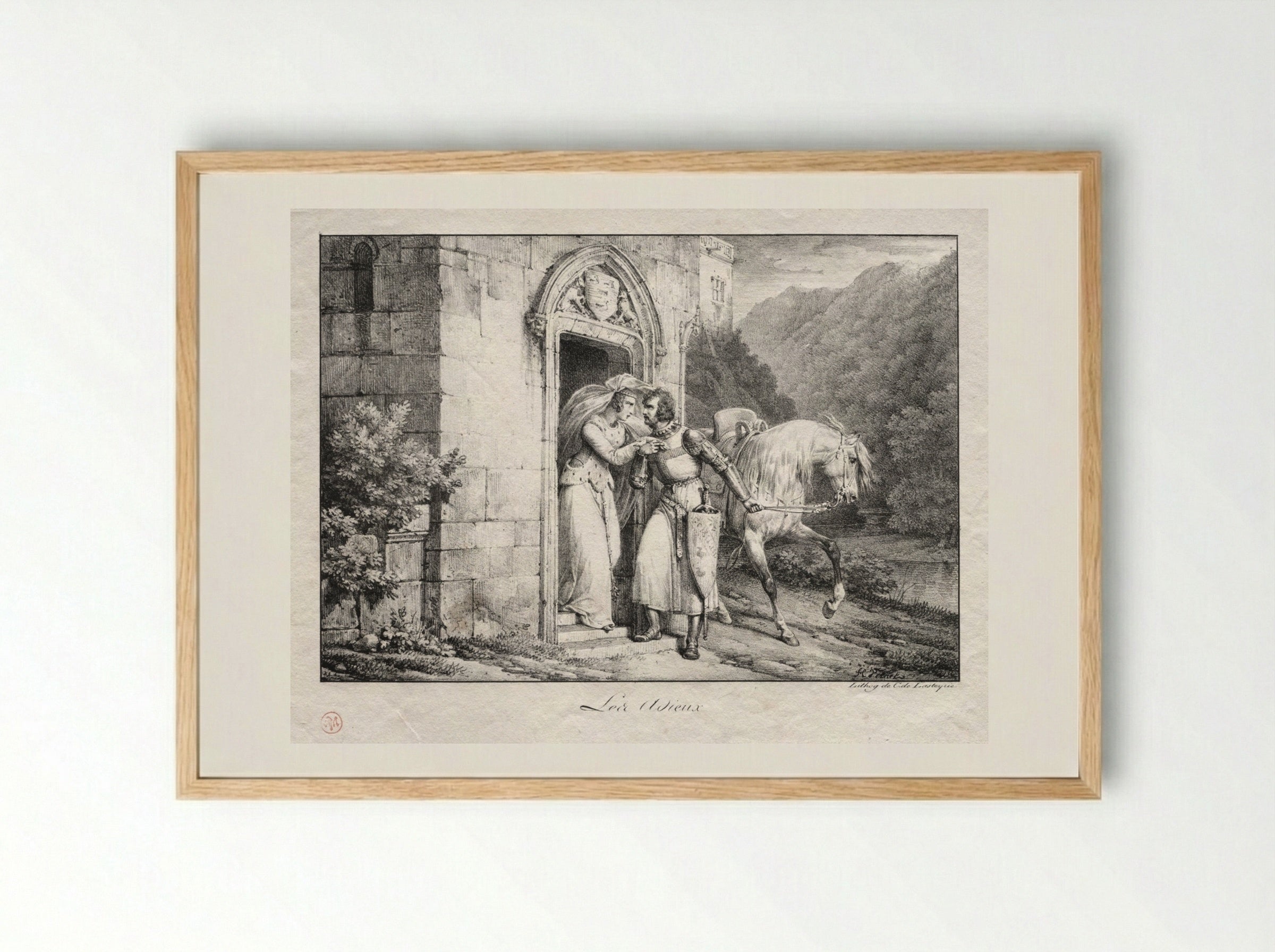 Les Adieux - Horace Vernet - Framed Print Wood