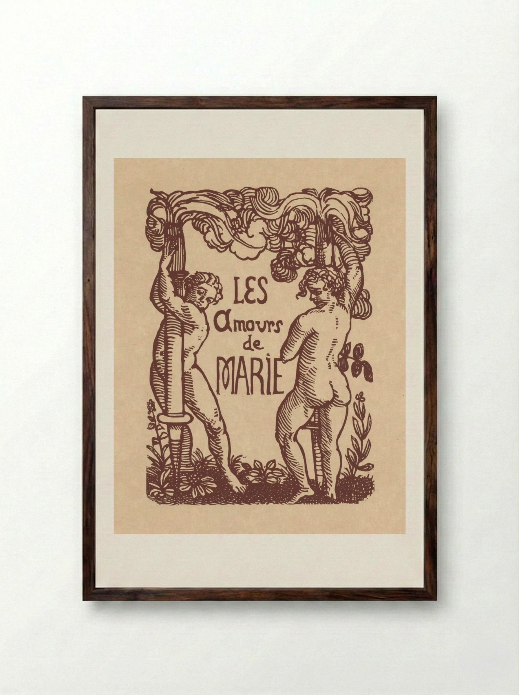 Les Amours de Pierre Ronsard: Les Amours De Marie - Émile Bernard - Framed Print Dark Wood