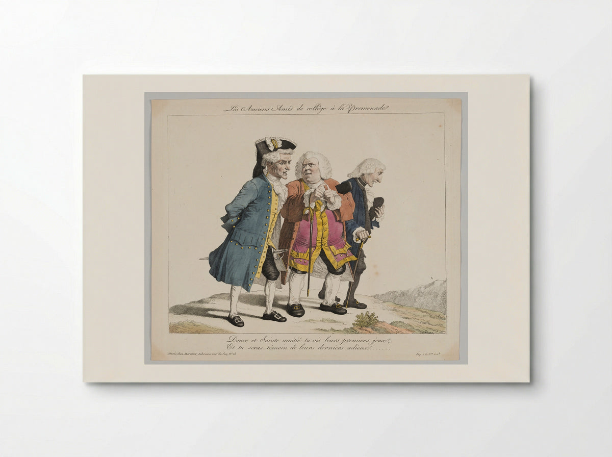 Les Anciens Amis de collège à la Promenade - Pierre-Alexandre Wille - Poster