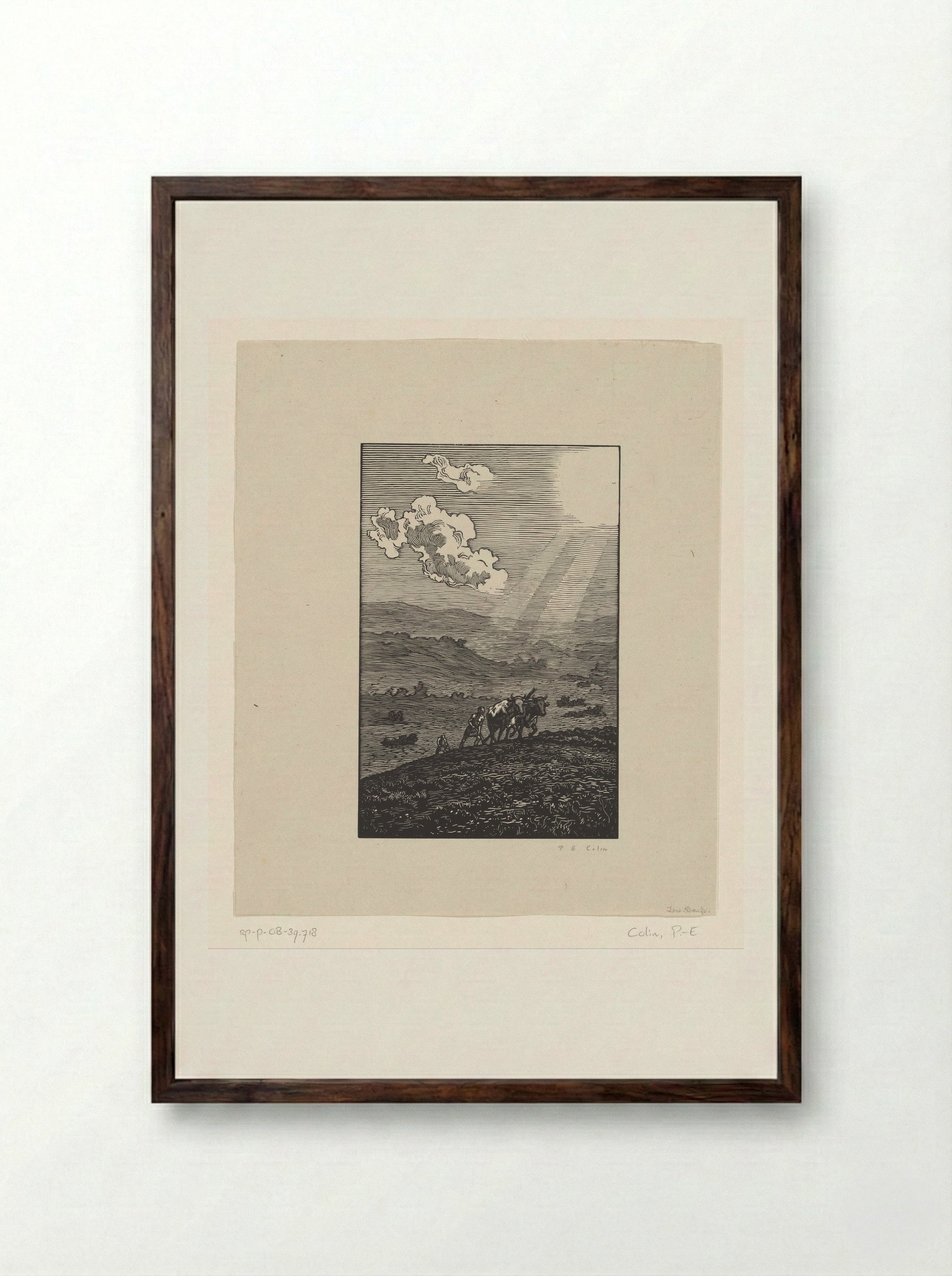 Les Boeufs - Paul-Émile Colin - Framed Print Dark Wood