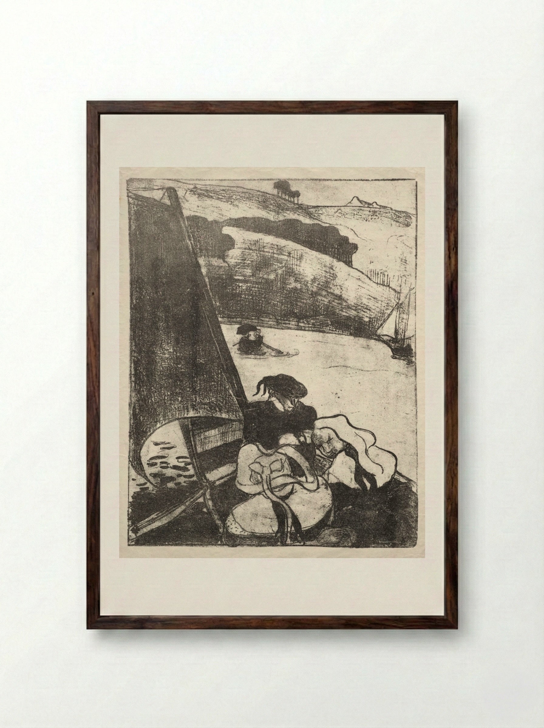 Les Bretonneries: The Return from the Pilgrimage - Émile Bernard - Framed Print Dark Wood