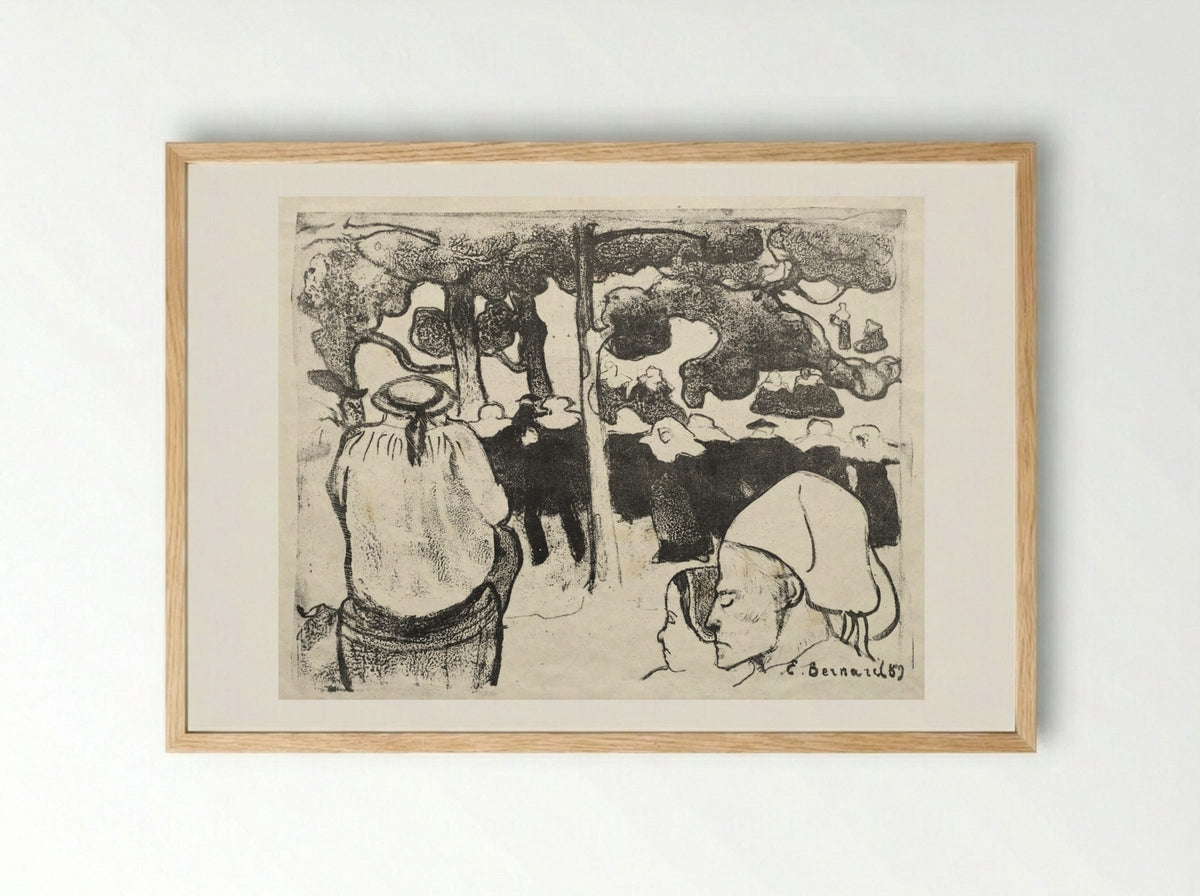 Les Bretonneries: Wedding in Brittany - Émile Bernard - Framed Print Wood