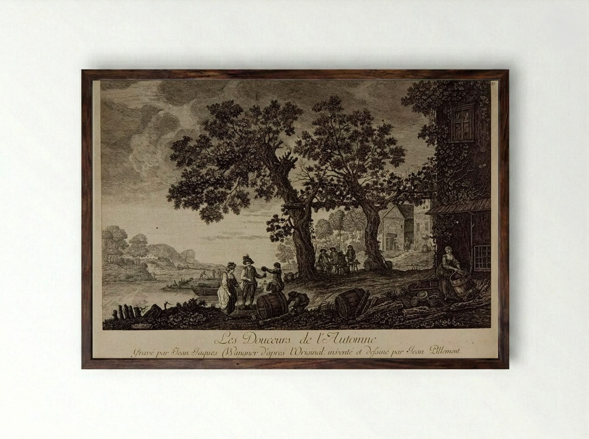 Les Douceurs de l'Automne - Jakob Wangner - Framed Print Dark Wood