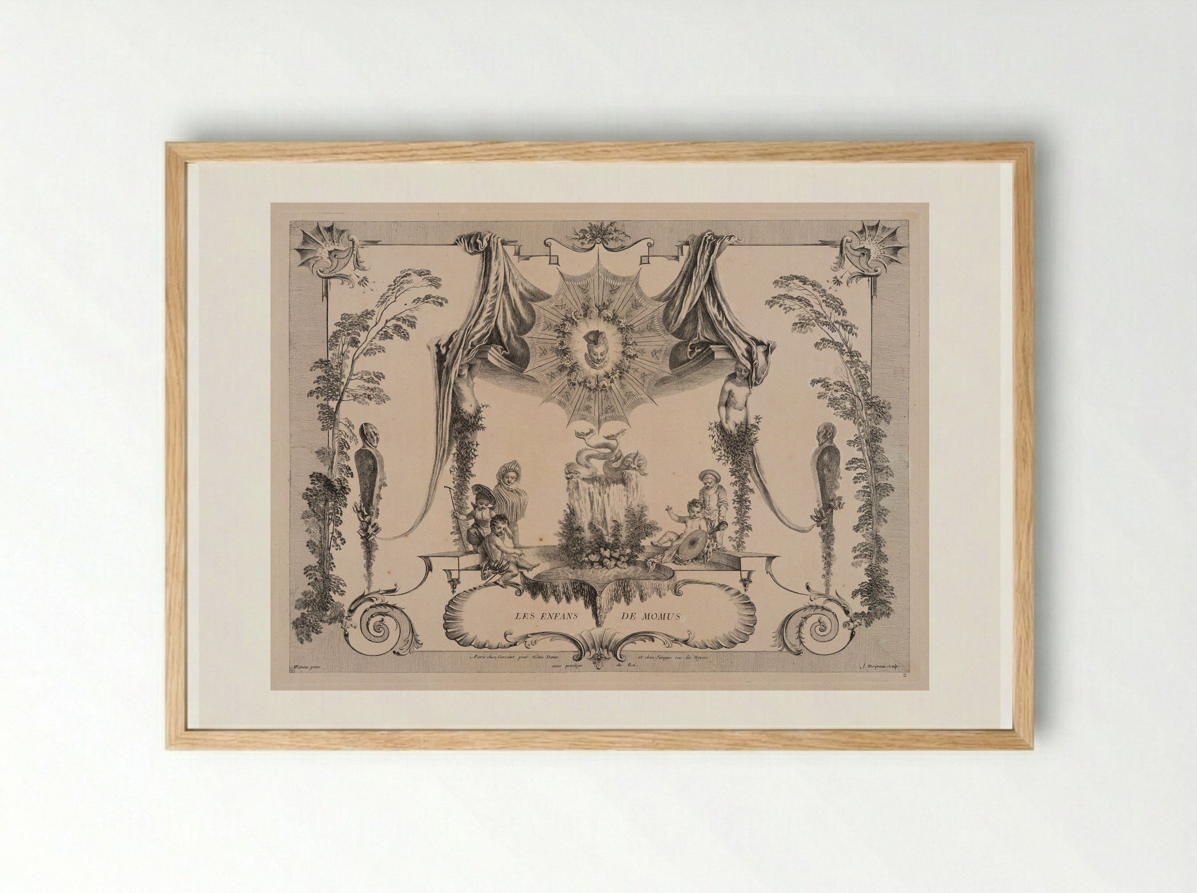 Les Enfans de Momus - Jean Moyreau - Framed Print Wood