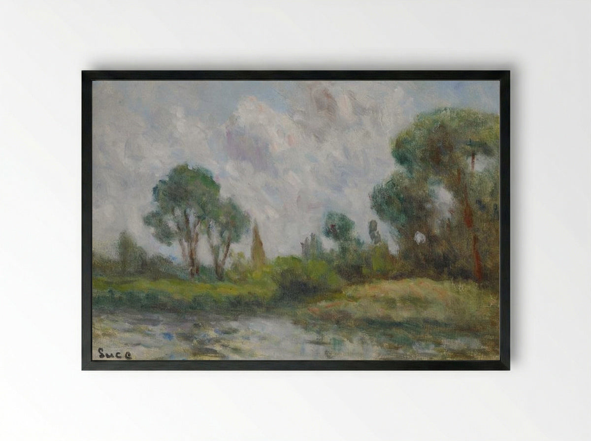 Les Environs De Saint-Ay - Maximilien Luce - Framed Print Black