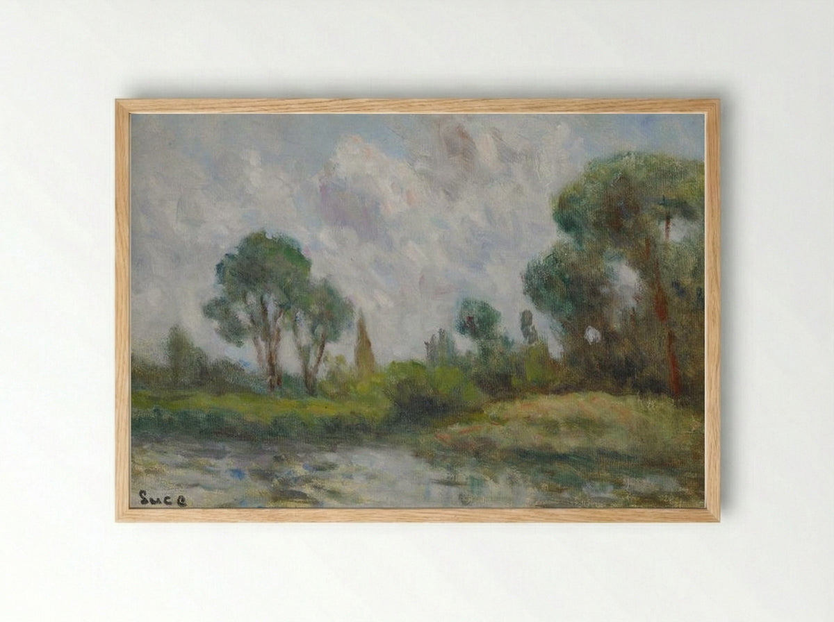 Les Environs De Saint-Ay - Maximilien Luce - Framed Print Wood