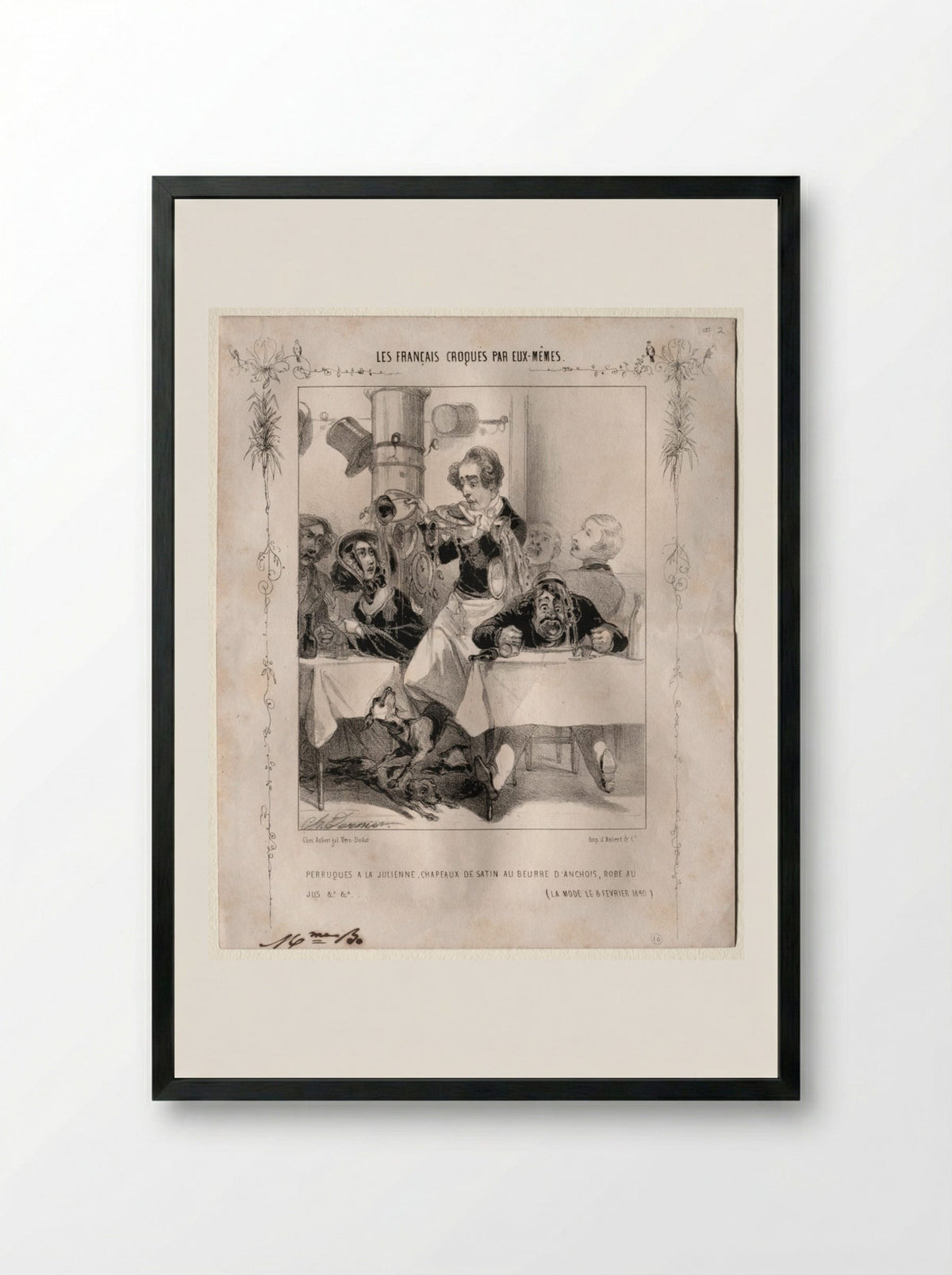 Les Français croqués par eux-mêmes - Charles Vernier - Framed Print Black