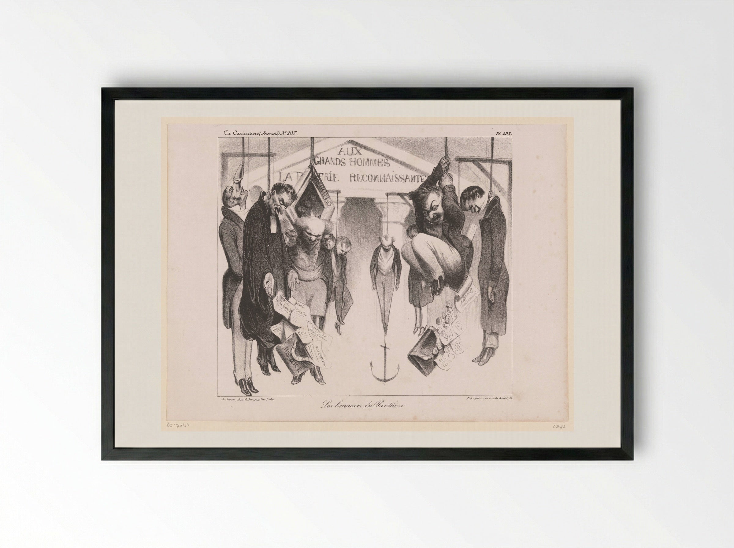 Les Honneurs du Panthéon - Honoré Daumier - Framed Print Black