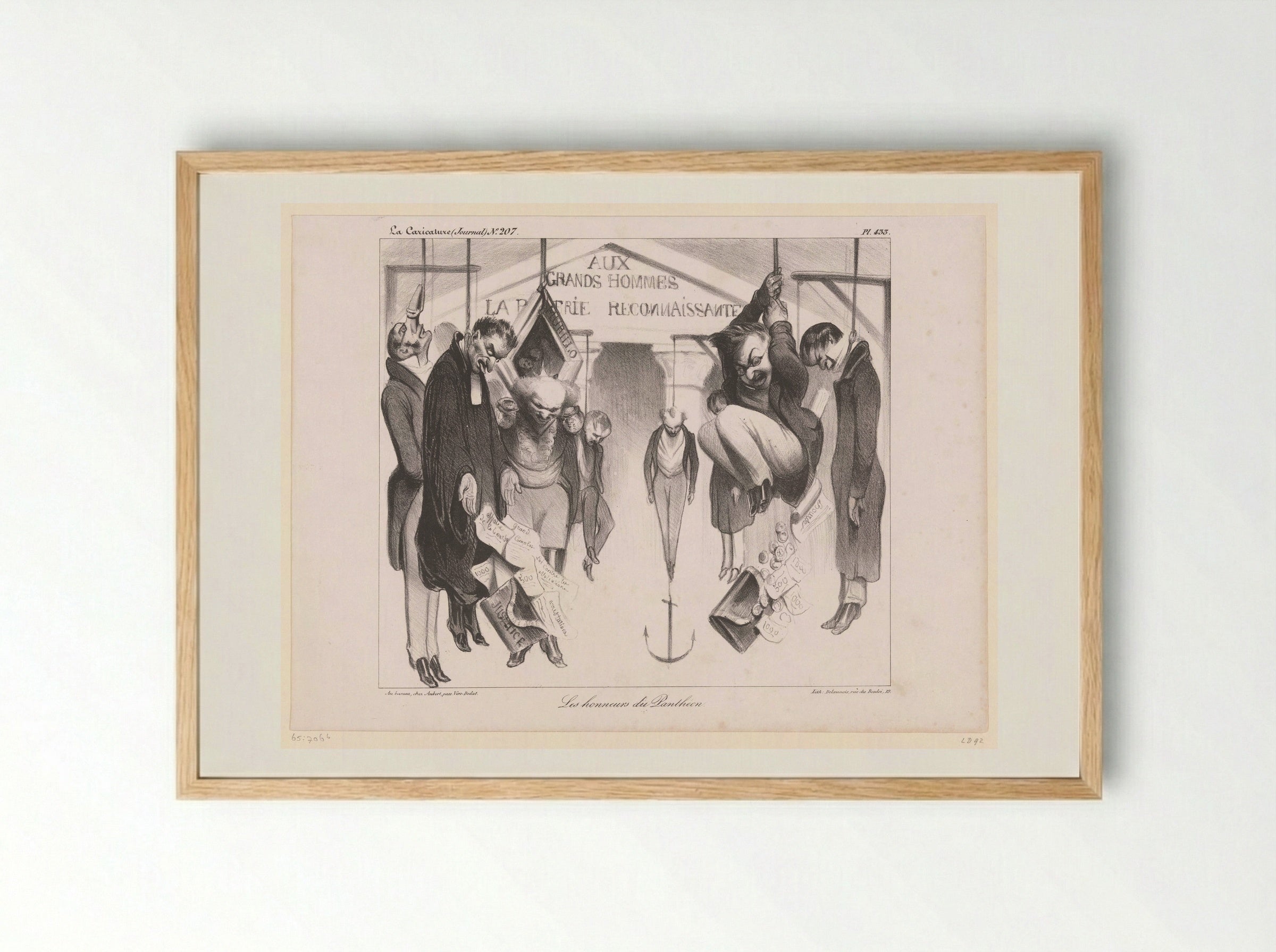 Les Honneurs du Panthéon - Honoré Daumier - Framed Print Wood