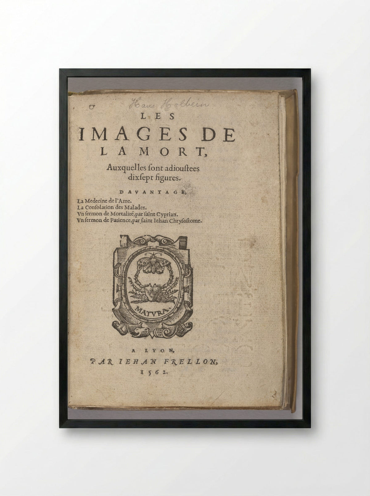 Les Images de la Mort - Hans Holbein the Younger - Framed Print Black