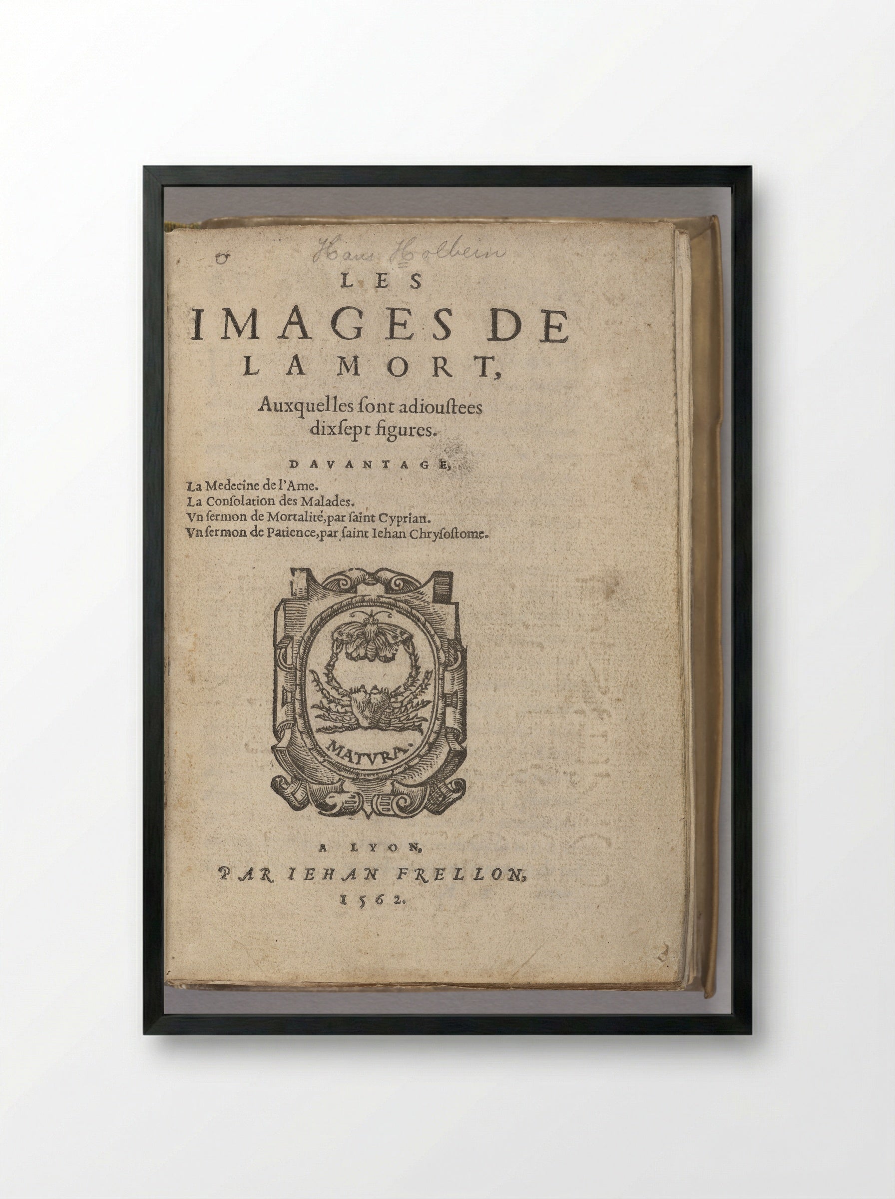 Les Images de la Mort - Hans Holbein the Younger - Framed Print Black