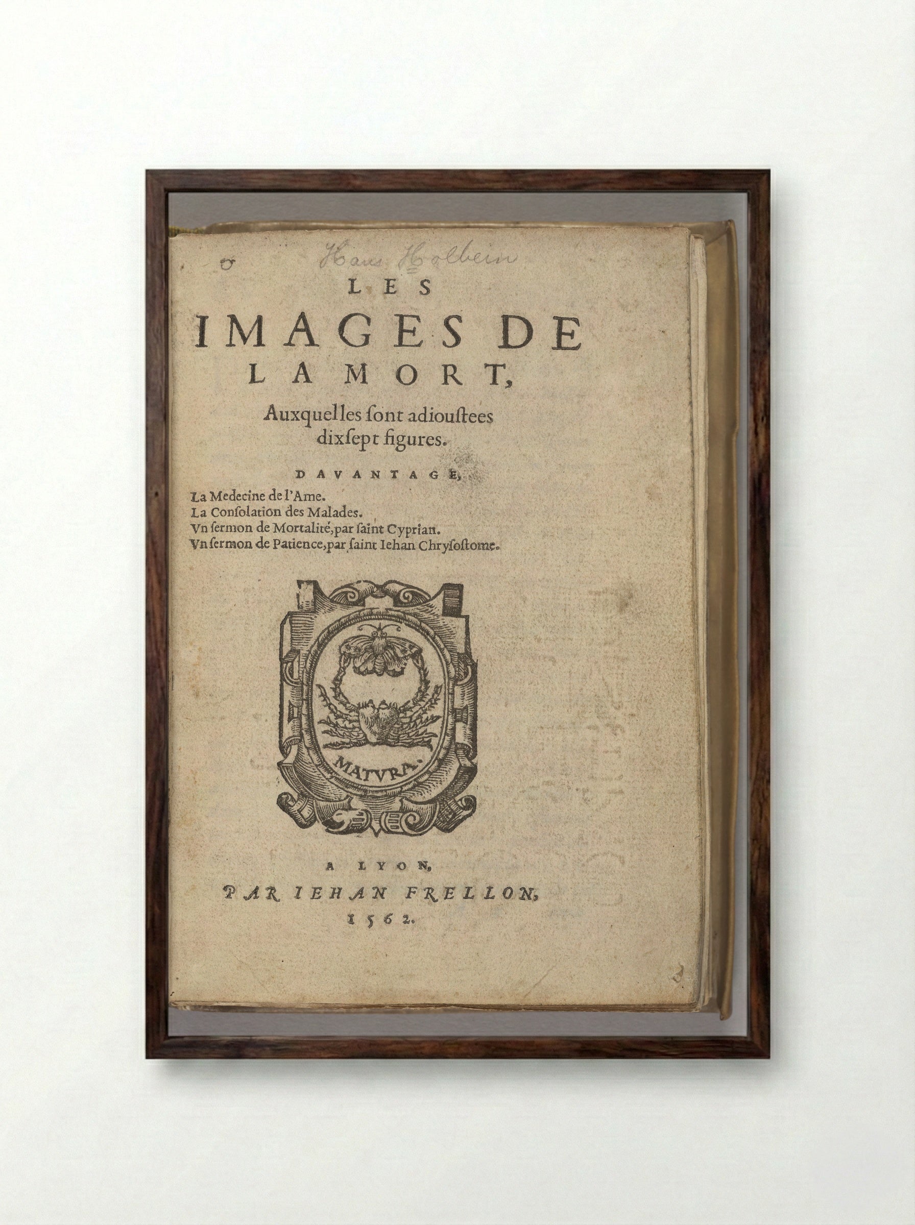 Les Images de la Mort - Hans Holbein the Younger - Framed Print Dark Wood