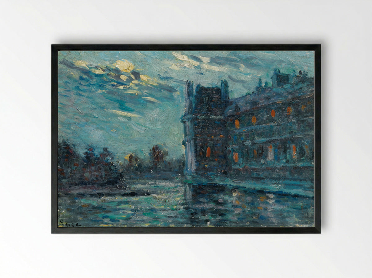 Les Inondations De 1910, Le Pavillon De Flore - Maximilien Luce - Framed Print Black