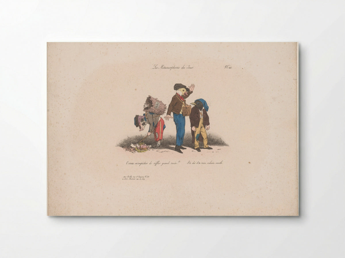 Les Métamorphoses du jour, No. 41 - Jean Ignace Isidore Gérard Grandville - Poster