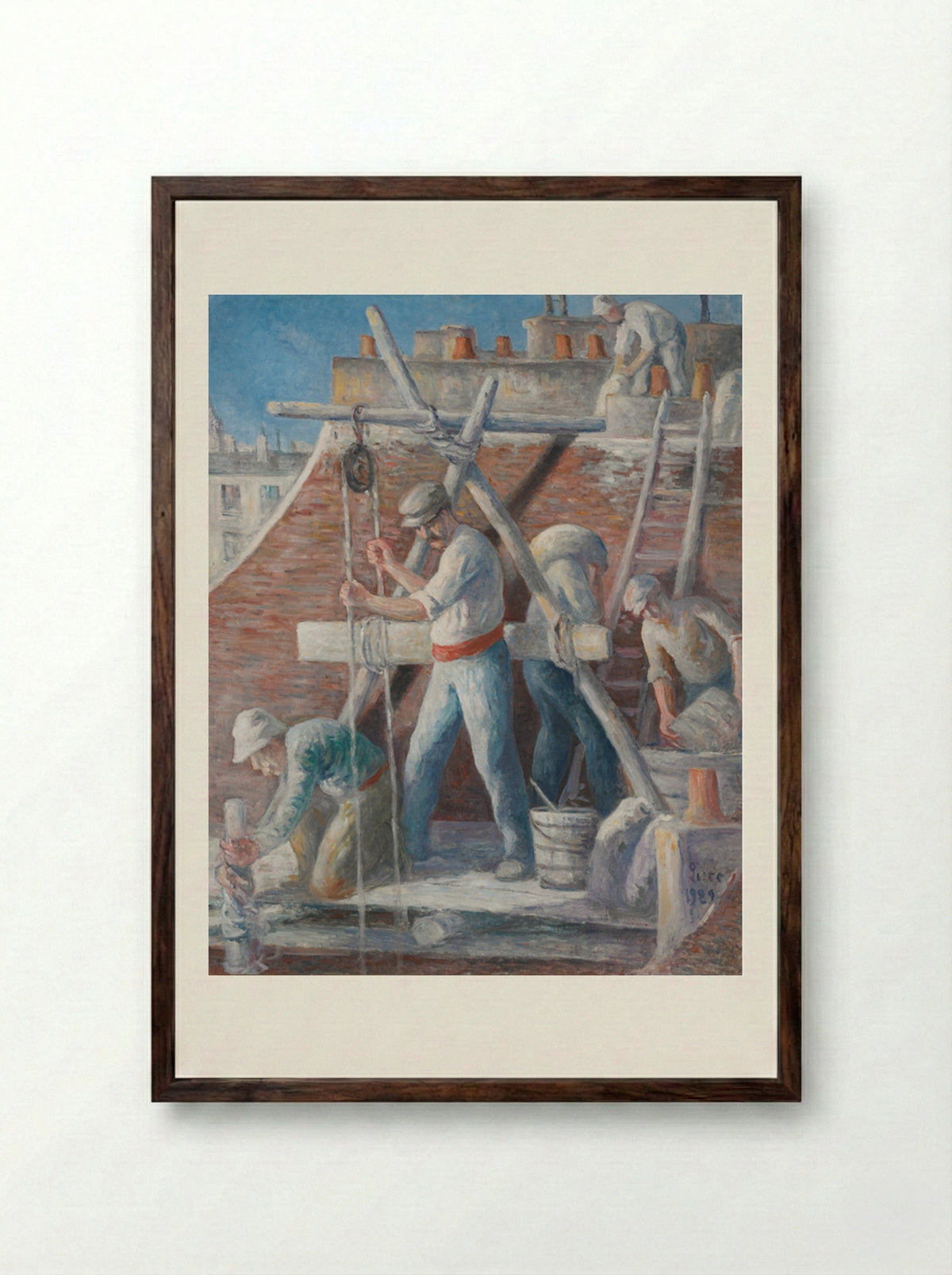 Les Maçons - Maximilien Luce - Framed Print Dark Wood