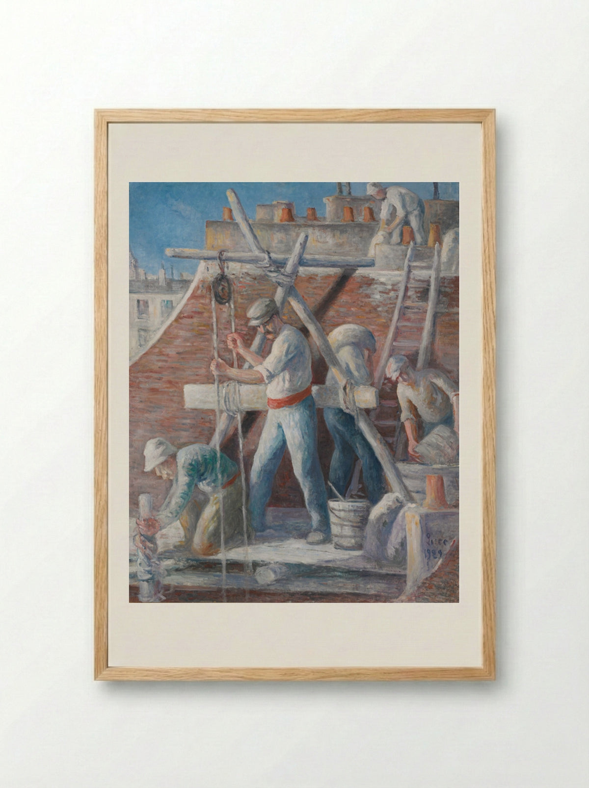 Les Maçons - Maximilien Luce - Framed Print Wood