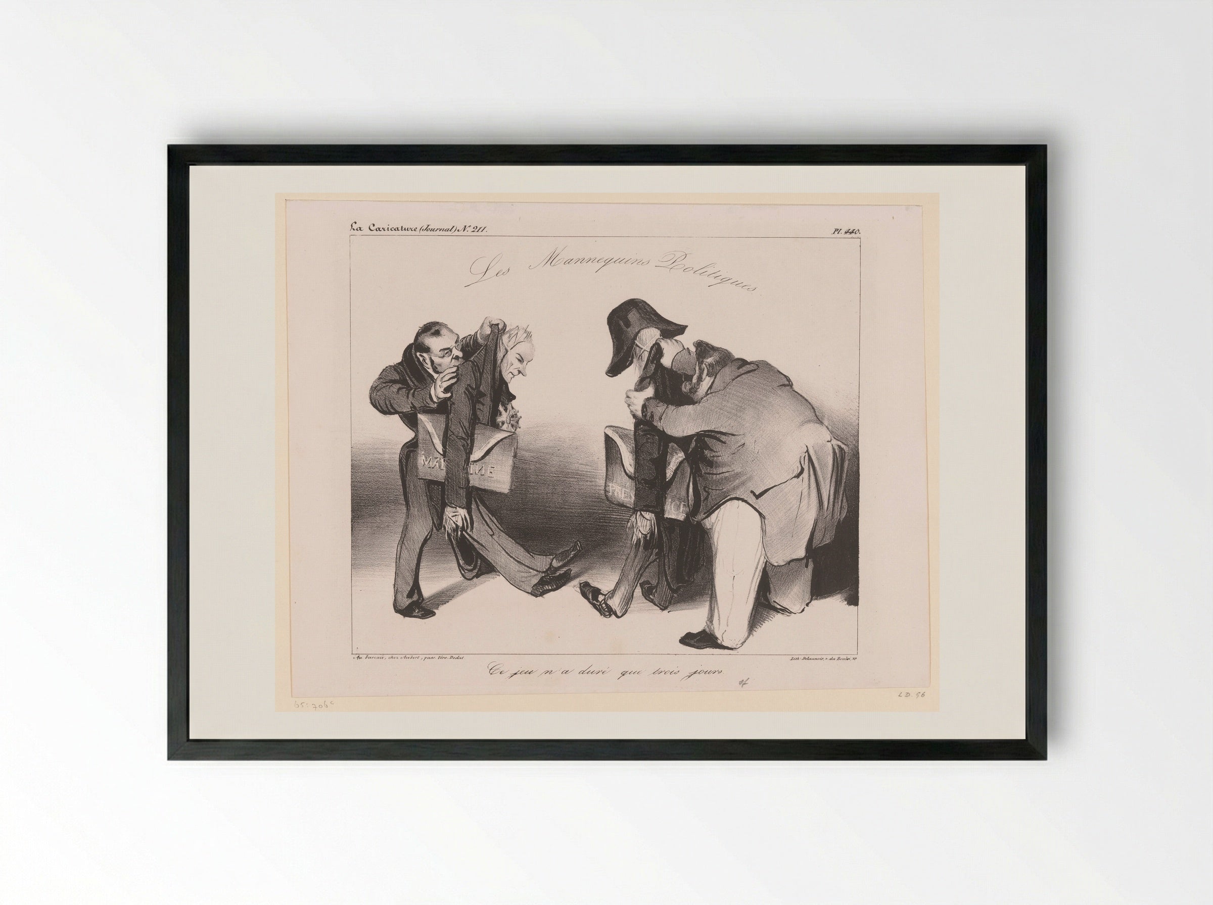 Les Mannequins Politiques - Honoré Daumier - Framed Print Black
