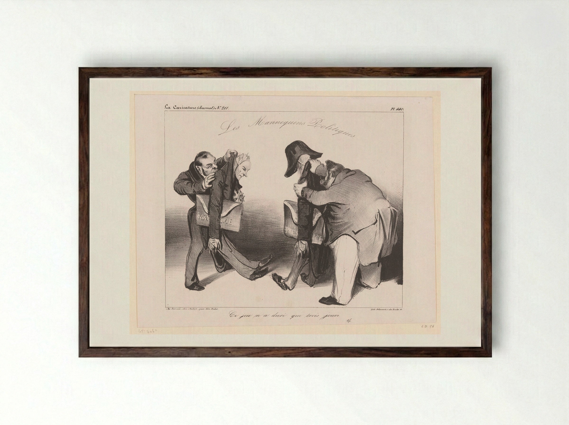 Les Mannequins Politiques - Honoré Daumier - Framed Print Dark Wood