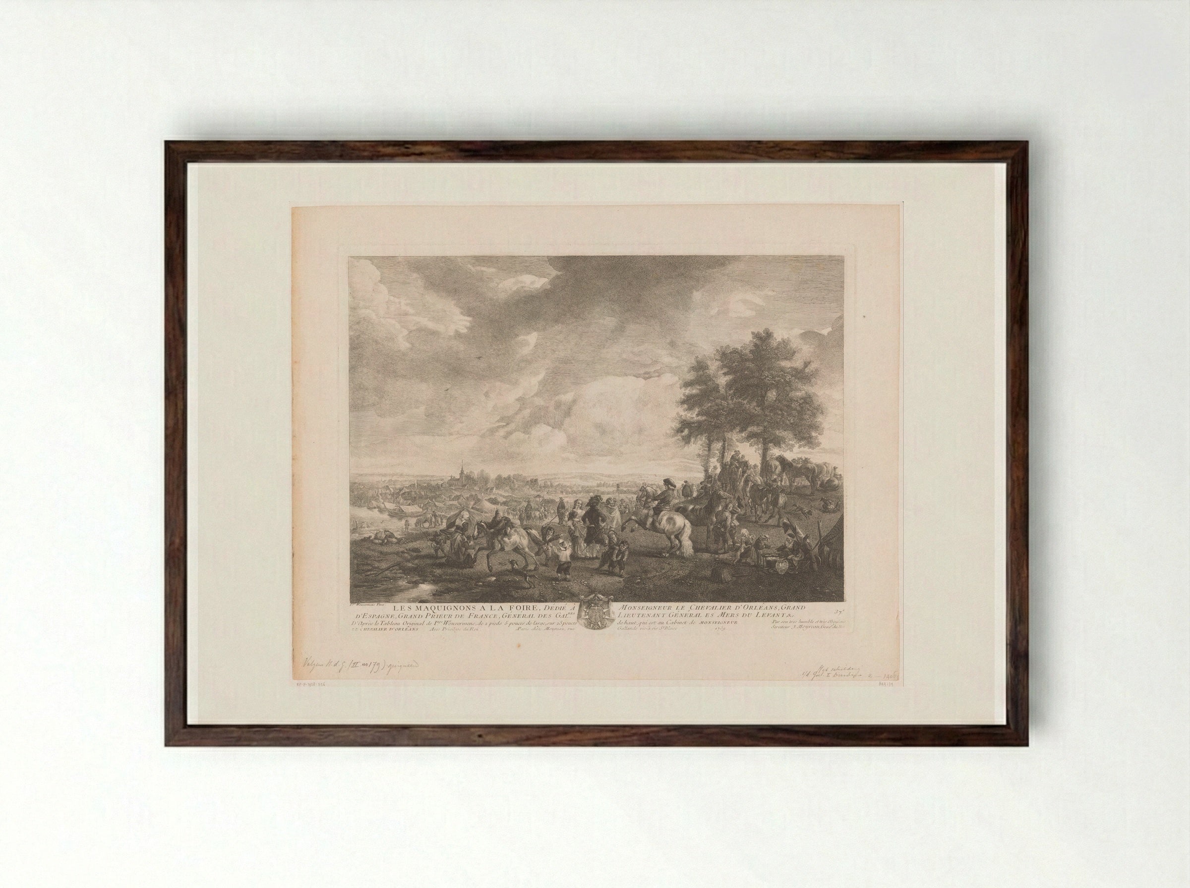 Les Maquignons à la Foire - Jean Moyreau - Framed Print Dark Wood