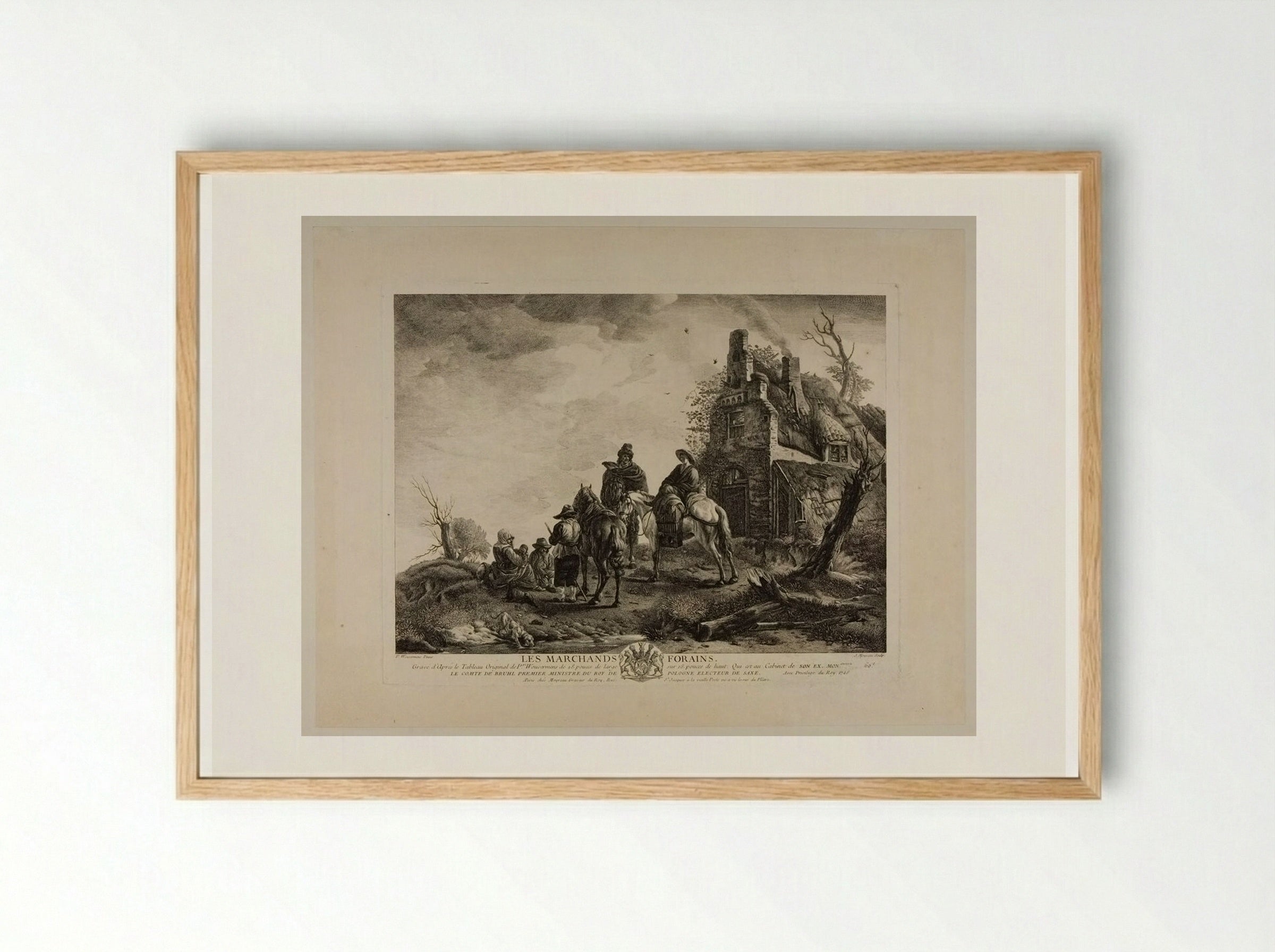 Les Marchands Forains - Jean Moyreau - Framed Print Wood