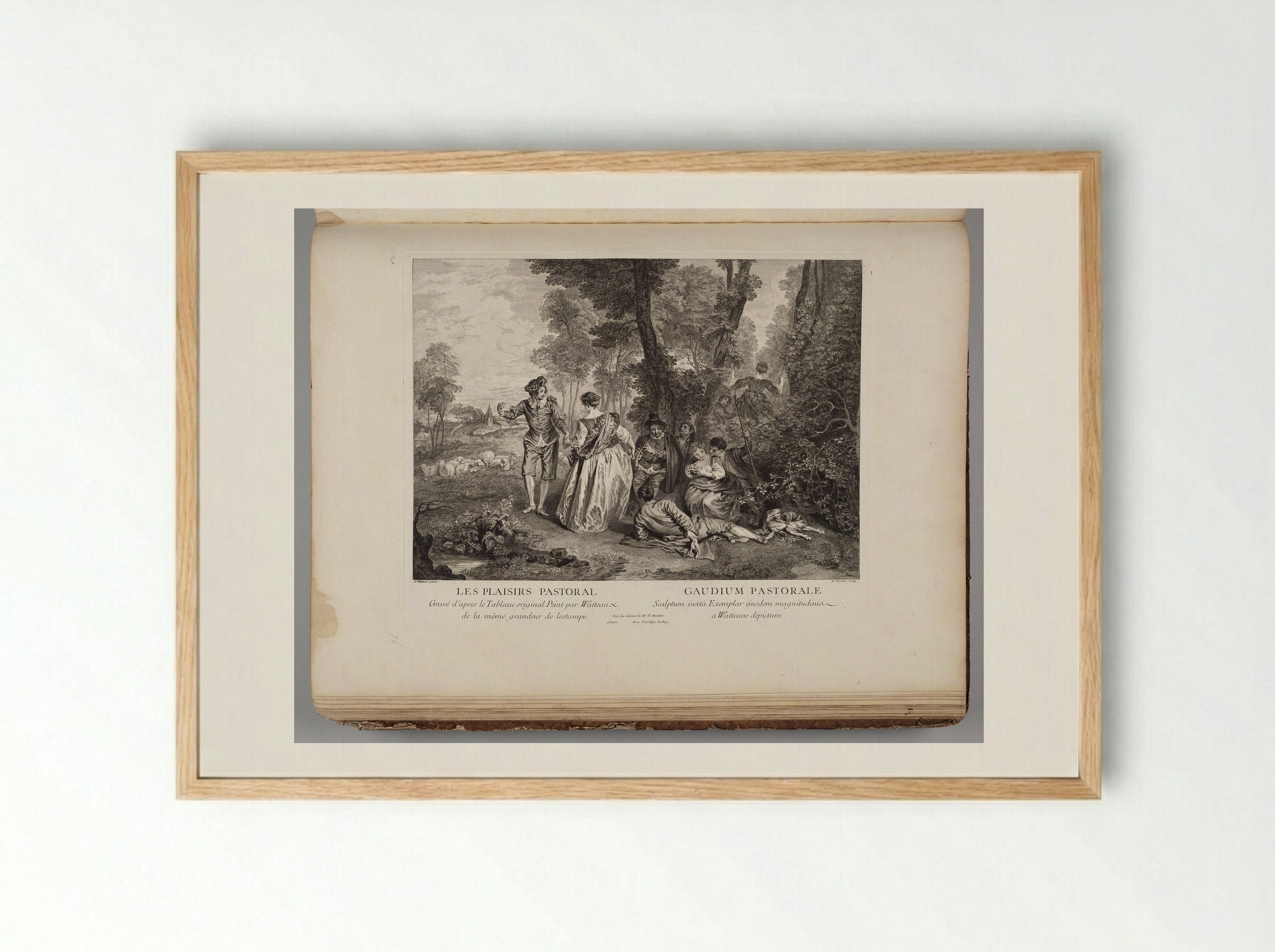 Les Plaisirs Pastoraux - Pierre Alexandre Tardieu - Framed Print Wood
