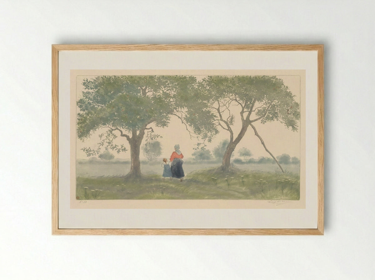 Les Pommiers - Eugène Delâtre - Framed Print Wood