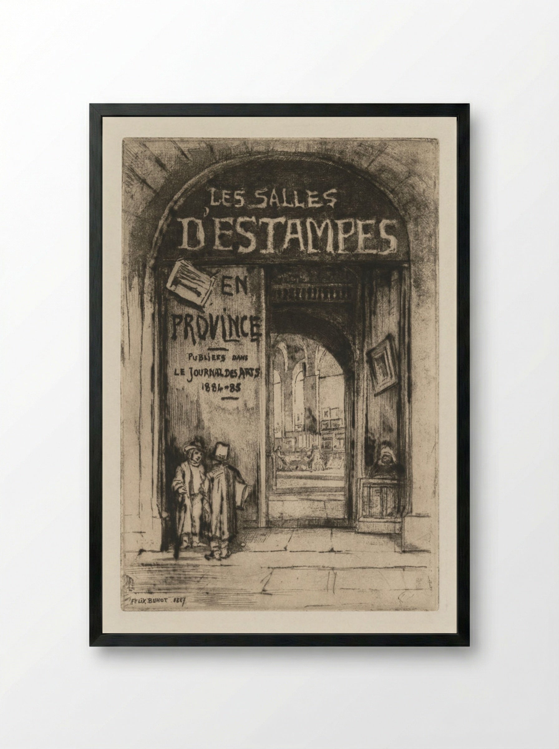 Les Salles d'Estampes en Province - Félix Hilaire Buhot - Framed Print Black
