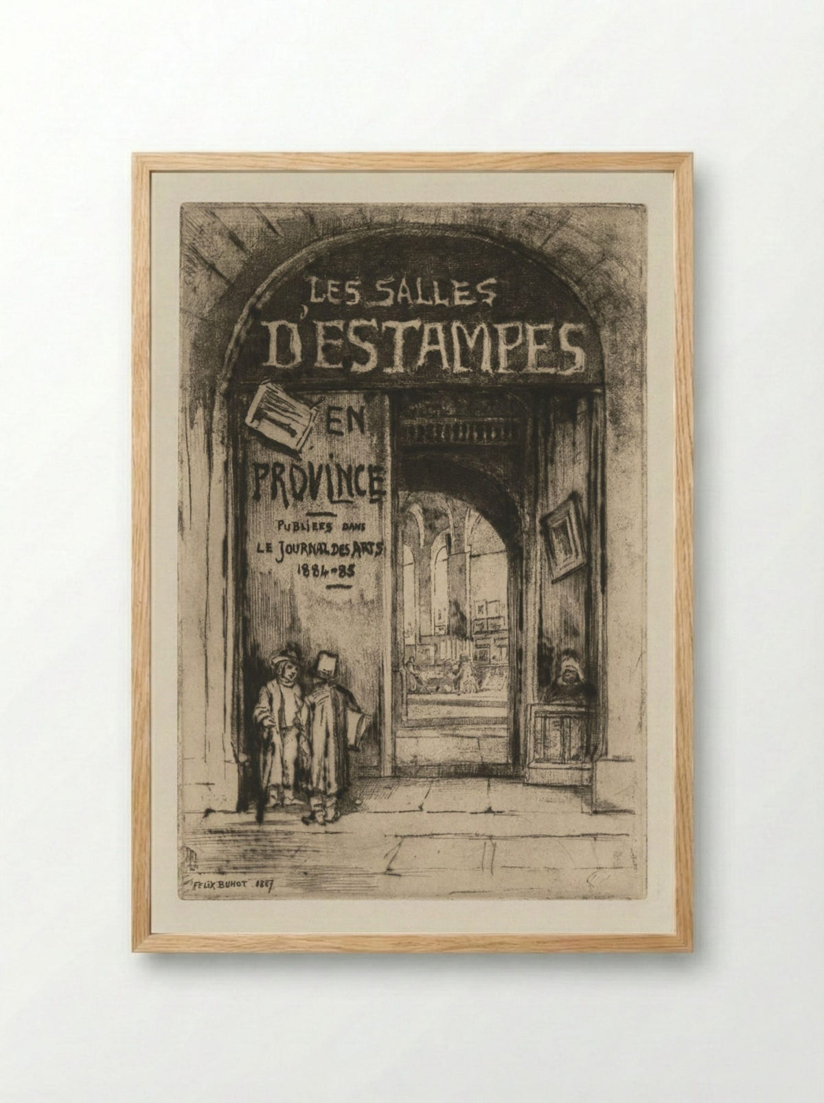 Les Salles d'Estampes en Province - Félix Hilaire Buhot - Framed Print Wood