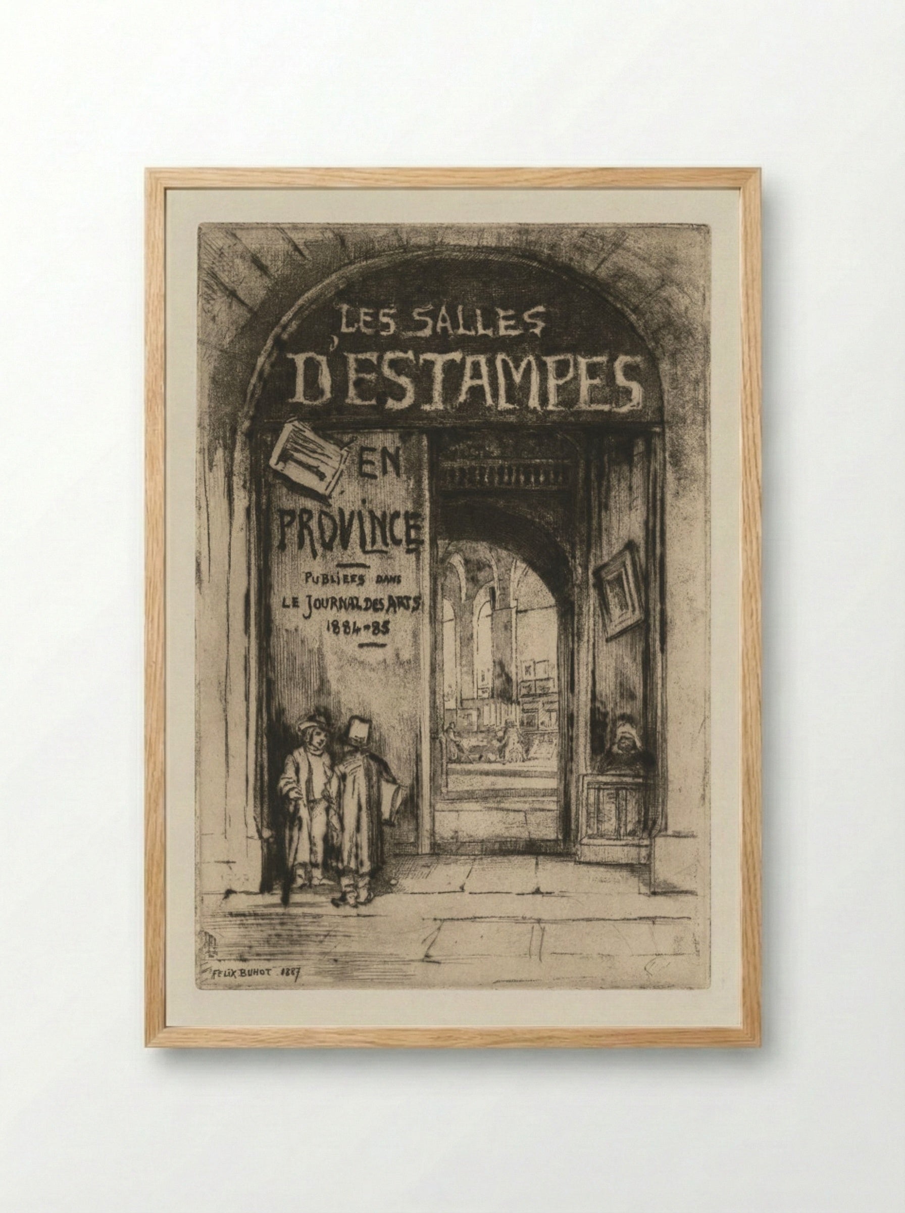 Les Salles d'Estampes en Province - Félix Hilaire Buhot - Framed Print Wood