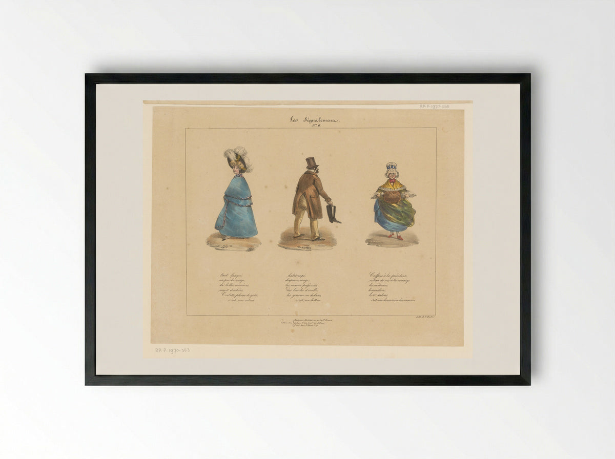 Les Signalemens, No. 6 - Charles Philipon - Framed Print Black