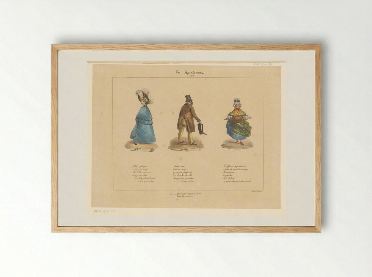 Les Signalemens, No. 6 - Charles Philipon - Framed Print Wood