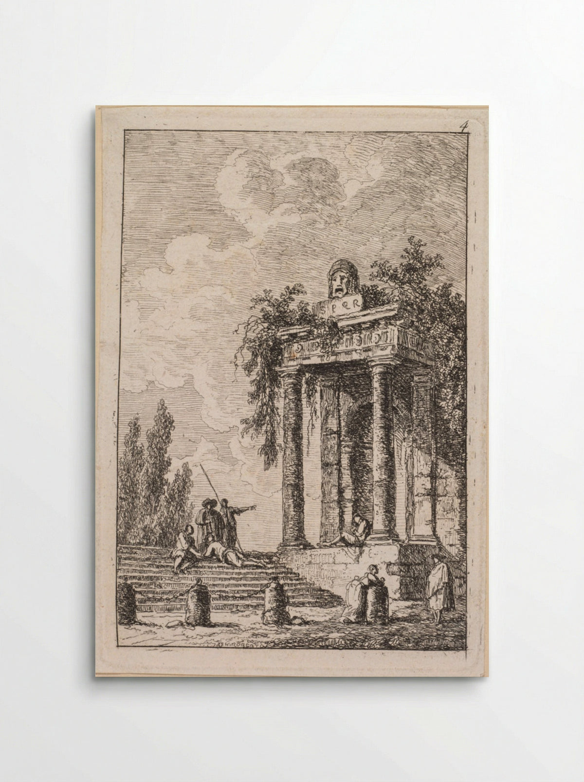 Les Soirées de Rome: L'Escalier aux quatre bornes - Hubert Robert - Poster