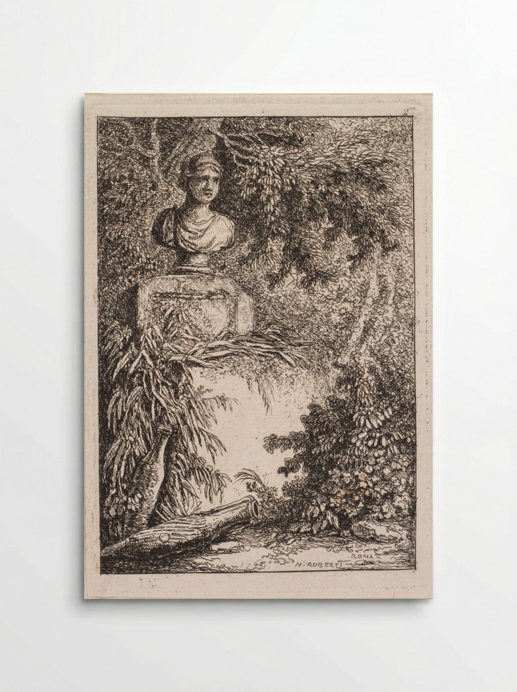 Les Soirées de Rome: Le Buste - Hubert Robert - Poster