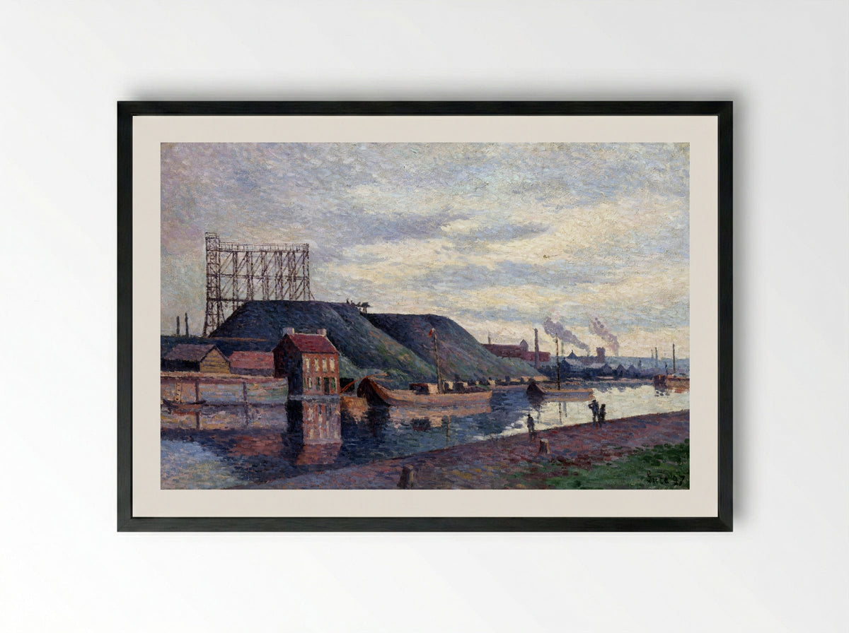 Les Terrils De Sacré Madame - Maximilien Luce - Framed Print Black