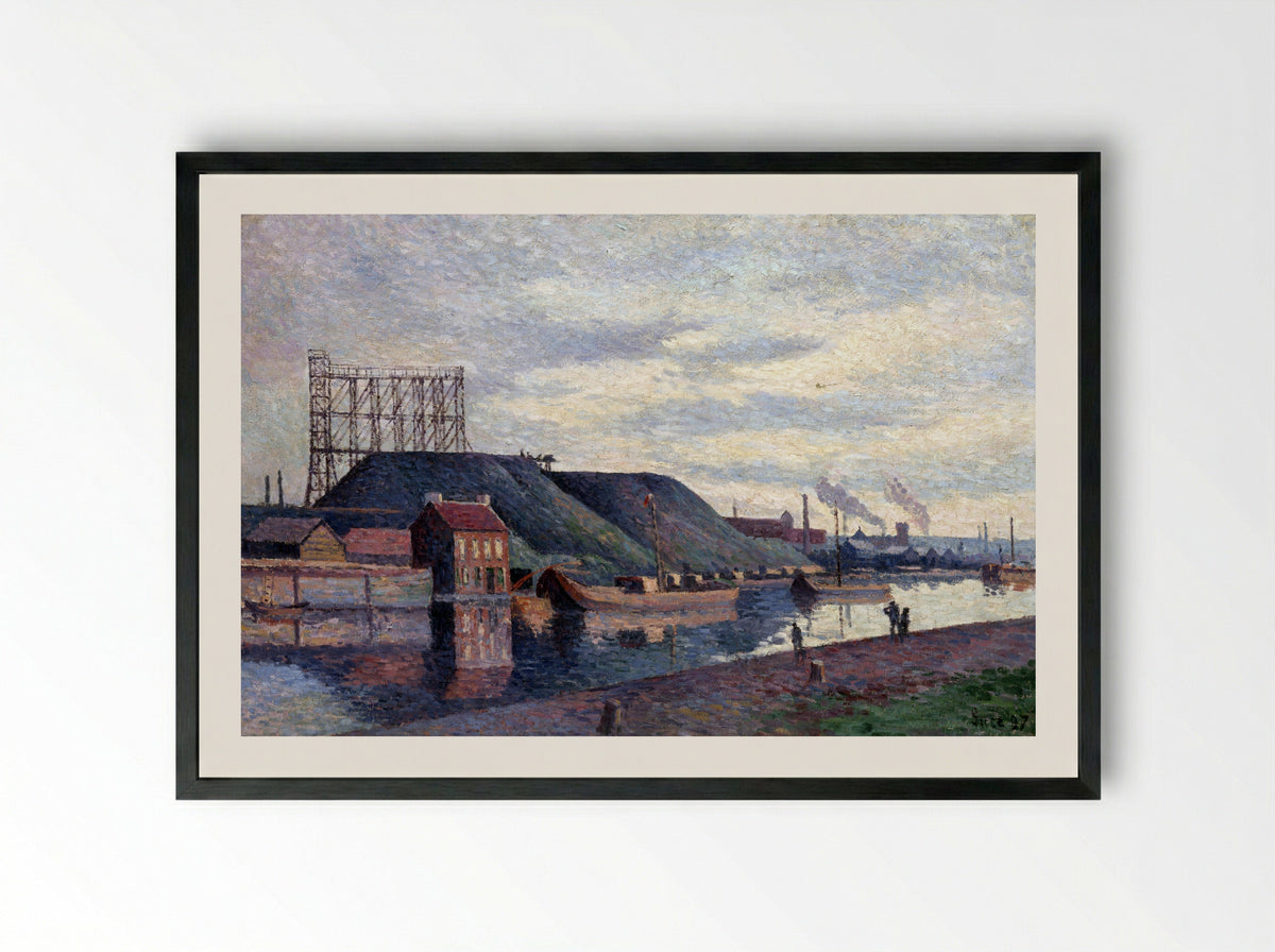 Les Terrils De Sacré Madame - Maximilien Luce - Framed Print Black