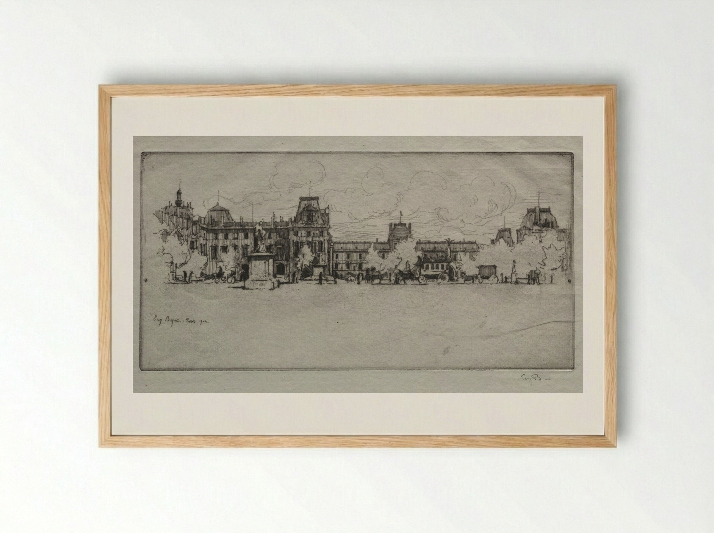 Les Tuileries - Eugène Bejot - Framed Print Wood